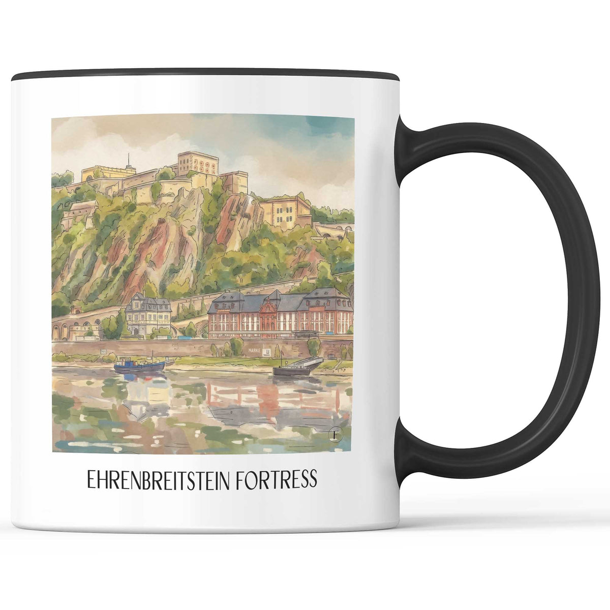 Festung Ehrenbreitstein
Kaffeebecher - Koblenz - Deutschland Becher - Kaffeetasse im Aquarell Stil - favplace
