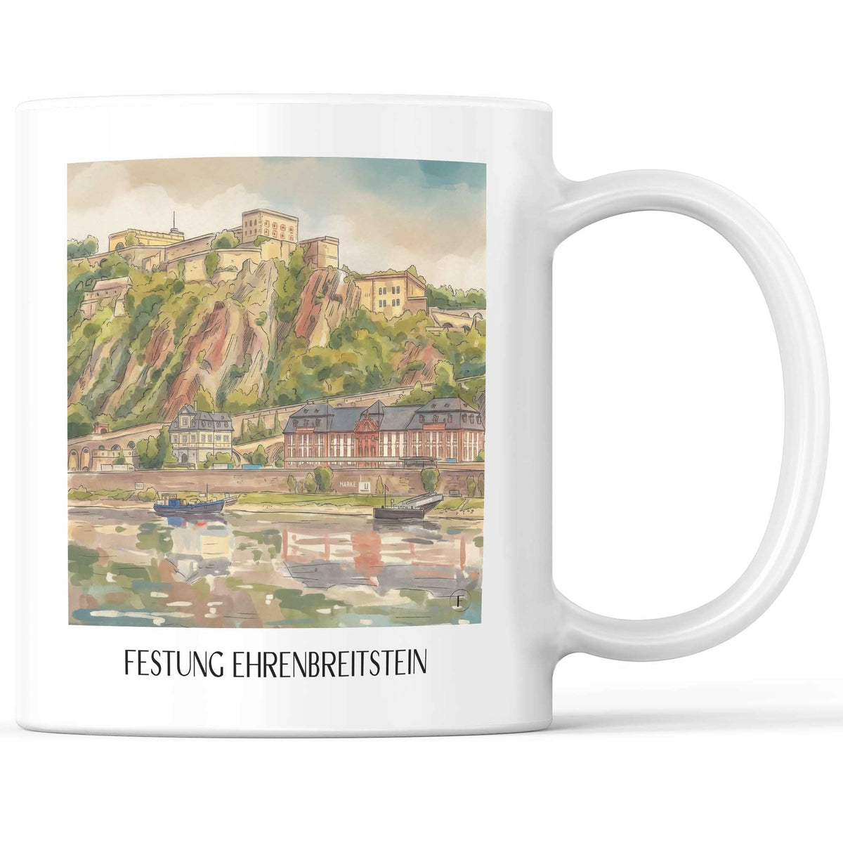 Festung Ehrenbreitstein
Kaffeebecher - Koblenz - Deutschland Becher - Kaffeetasse im Aquarell Stil - favplace