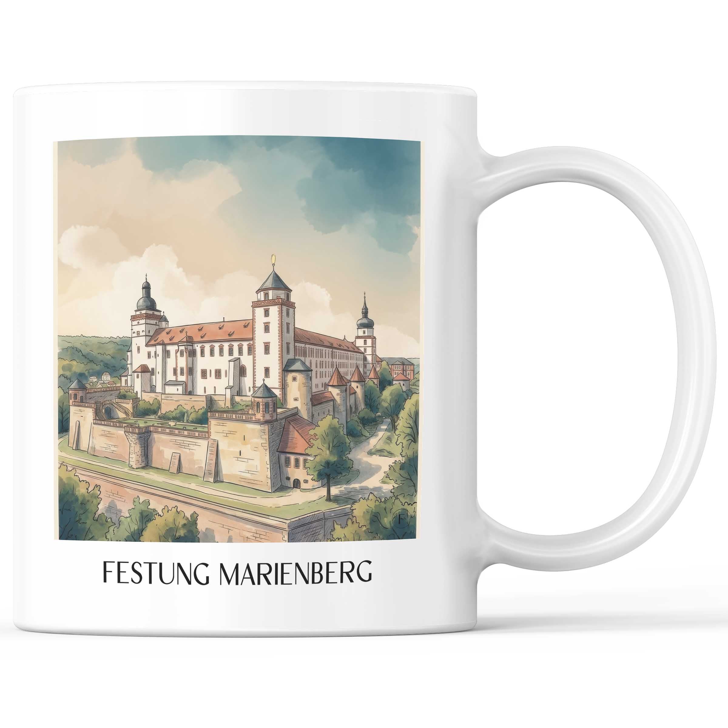 festung-marienberg-würzburg-deutschland-kaffeebecher-aquarell