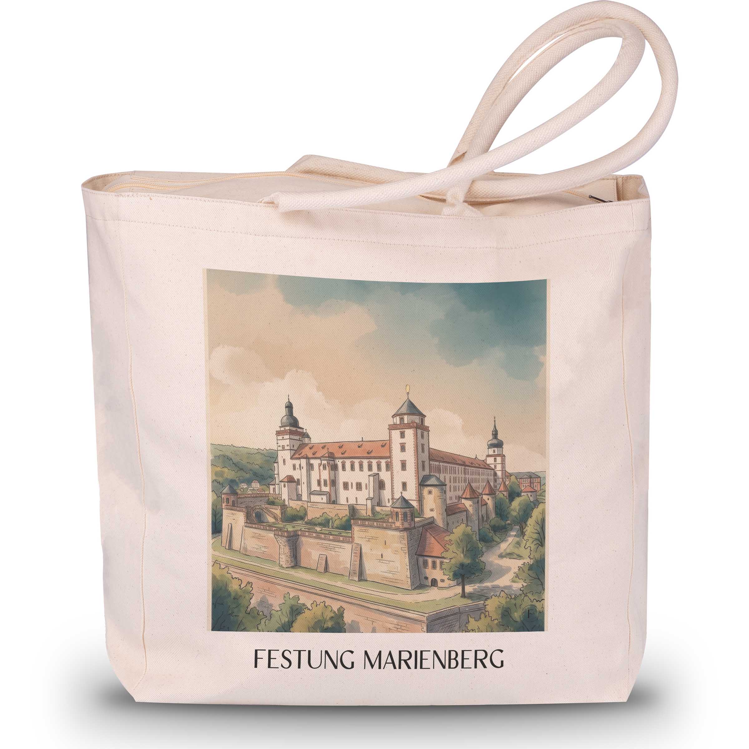 festung-marienberg-würzburg-deutschland-einkaufstasche-aquarell