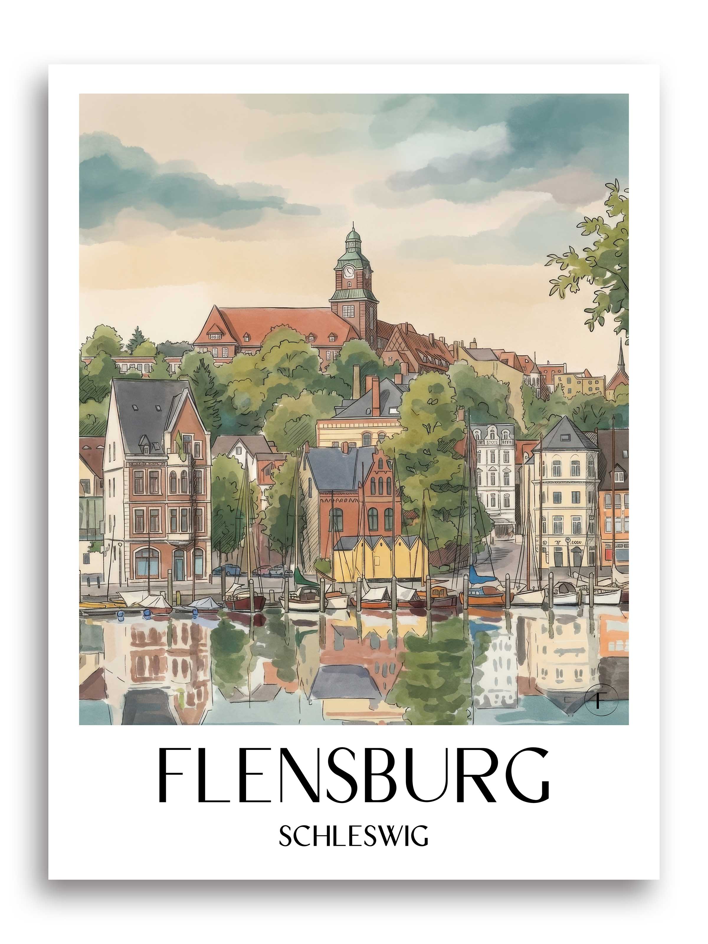 flensburg-schleswig-deutschland-poster-aquarell