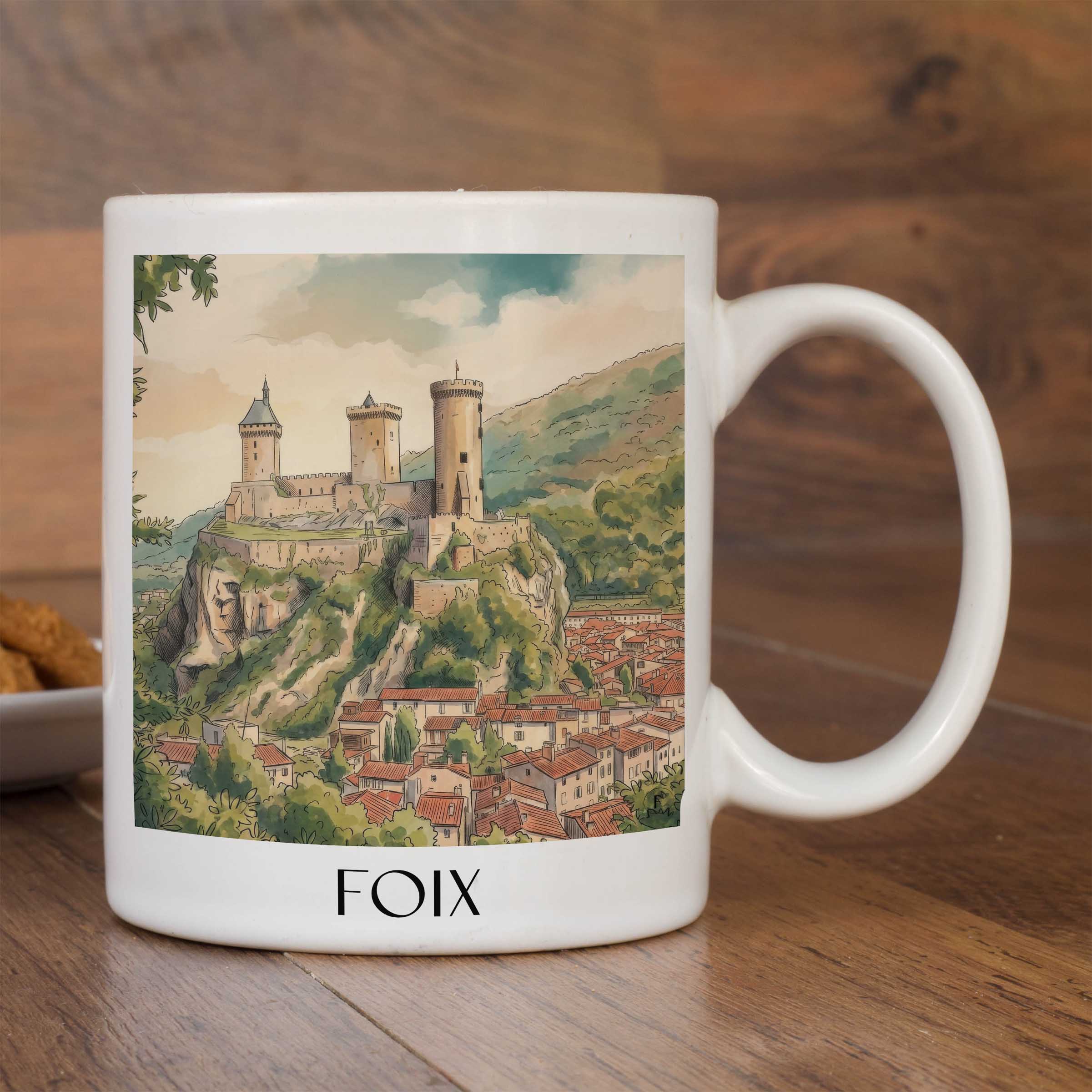 foix-okzitanien-frankreich-kaffeebecher-aquarell