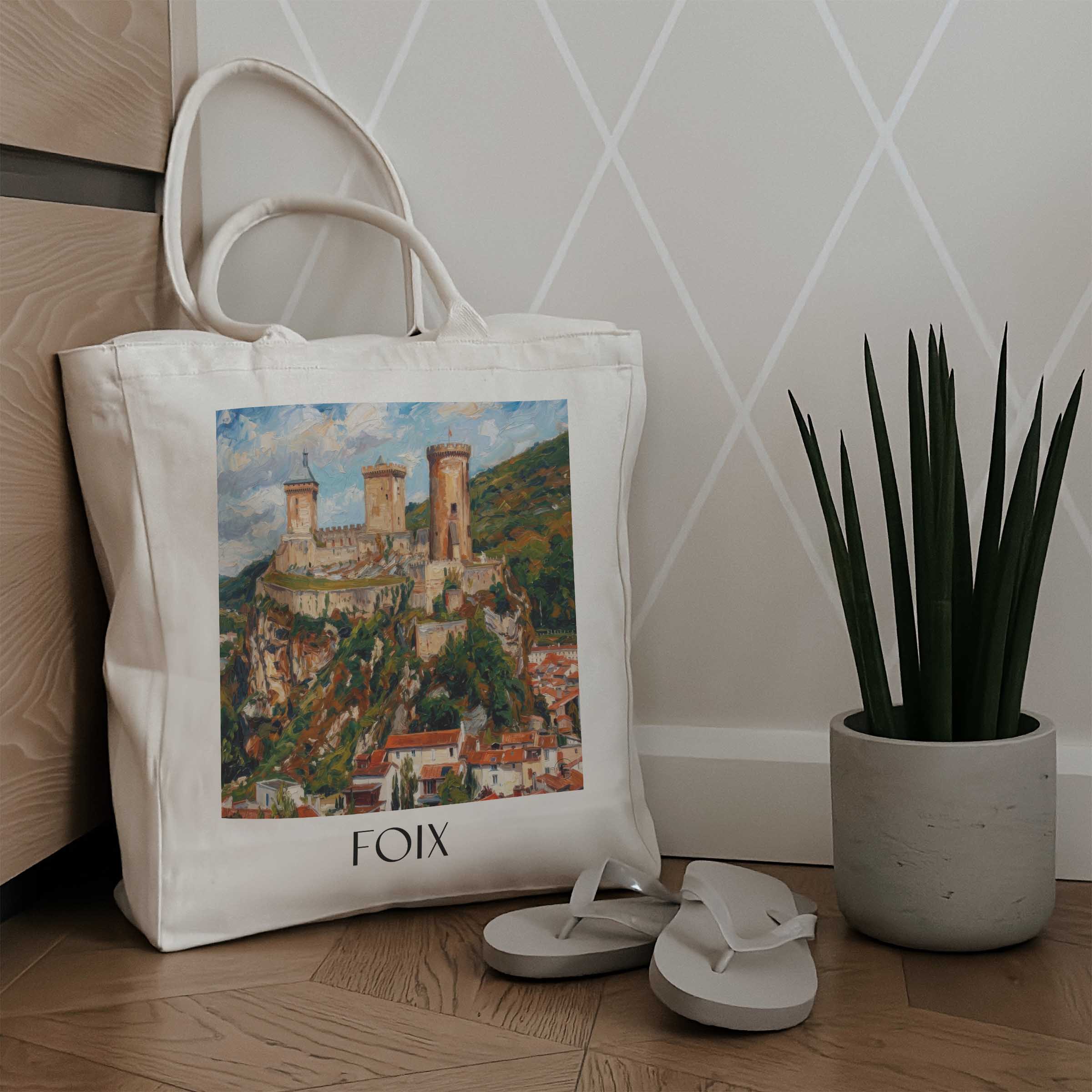 foix-okzitanien-frankreich-einkaufstasche-oil-painting-oelgemaelde