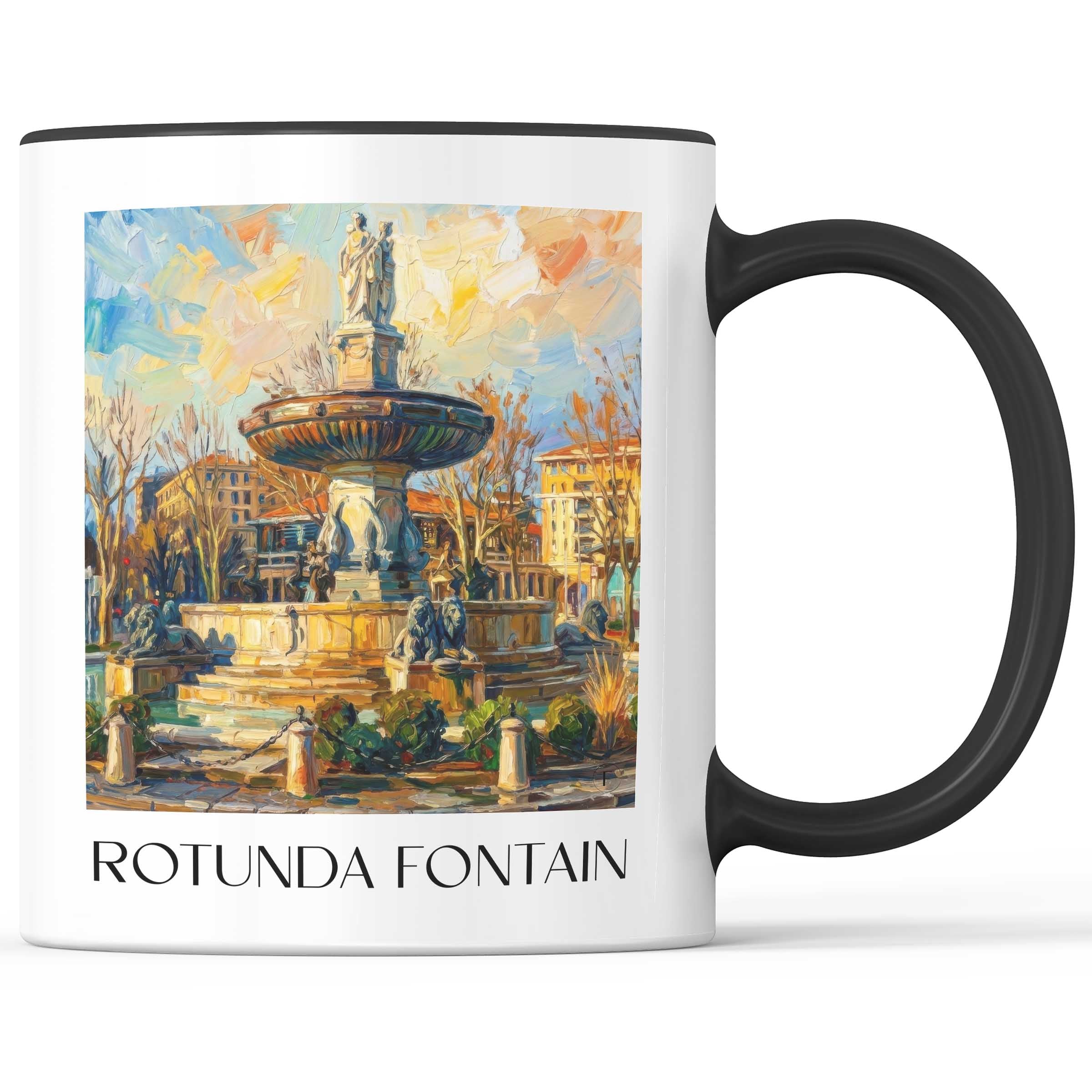 Fontaine de la Rotonde Kaffeebecher - Aix-en-Provence - Frankreich Becher - Kaffeetasse im Ölgemälde Stil - favplace