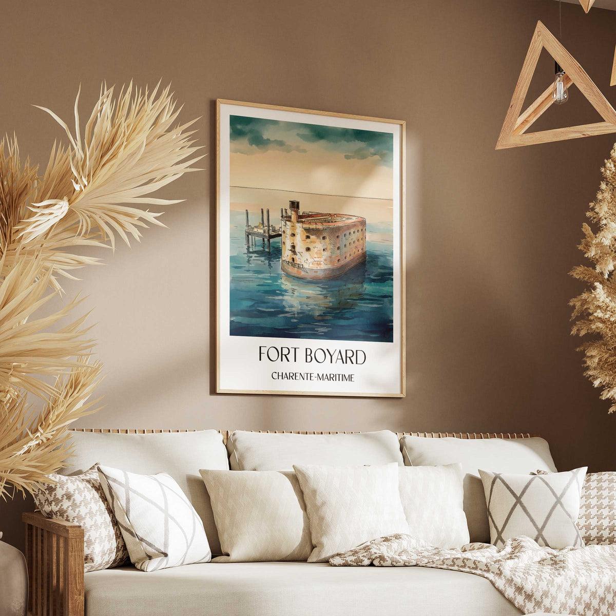 fort-boyard-charente-maritime-frankreich-poster-aquarell