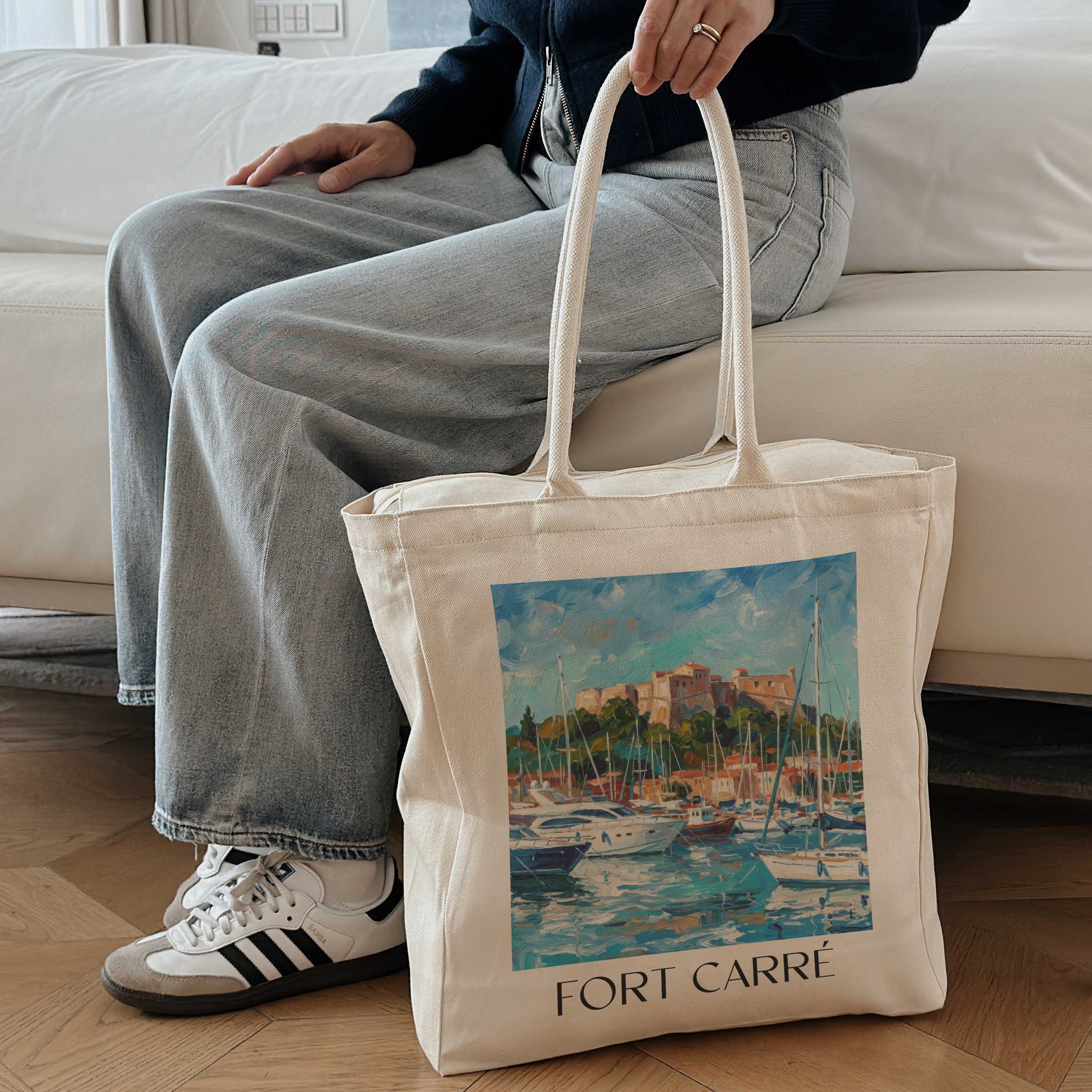 fort-carré-antibes-frankreich-einkaufstasche-oil-painting-oelgemaelde