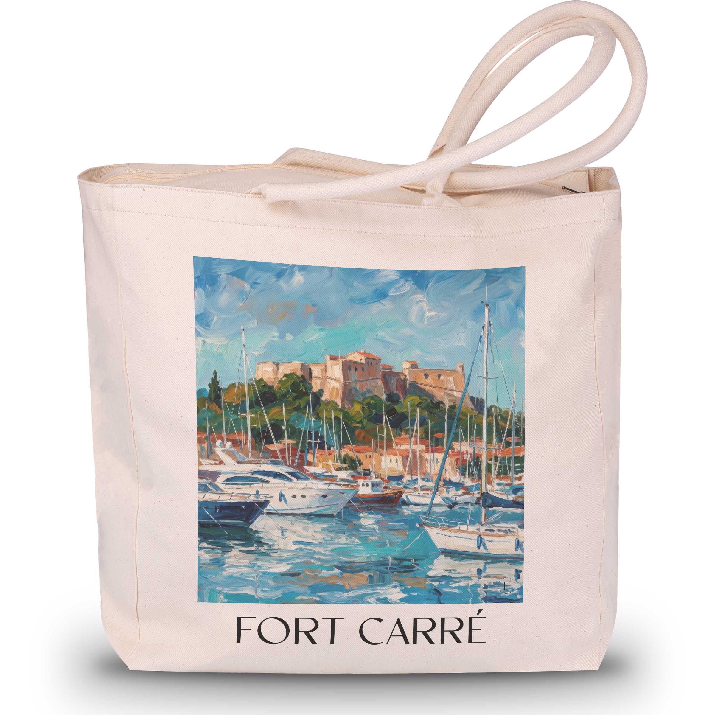 Fort Carré Shopping Tasche - Antibes - Frankreich Tote Bag - Einkaufstasche im Ölgemälde Stil - favplace