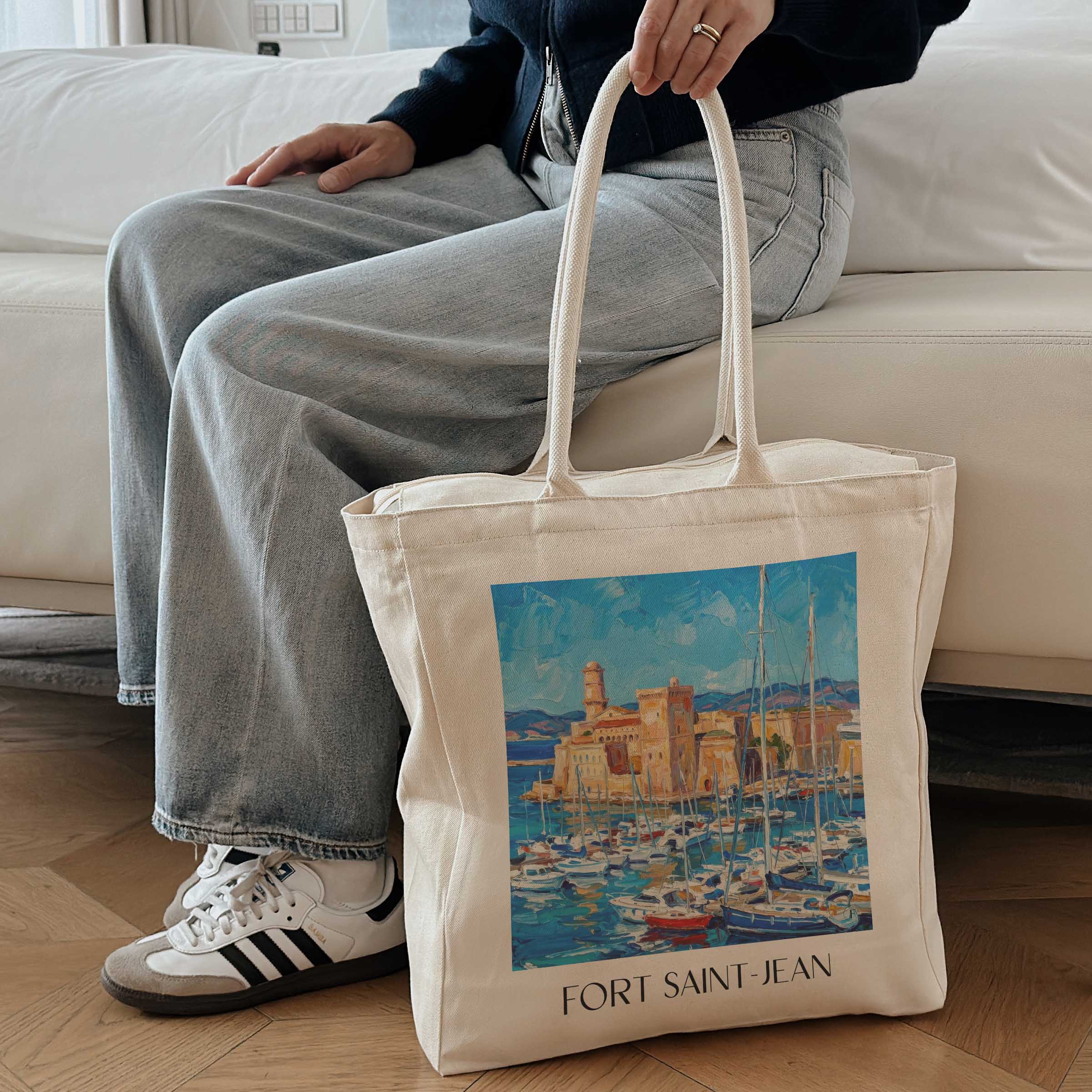 fort-saint-jean-marseille-frankreich-einkaufstasche-oil-painting-oelgemaelde