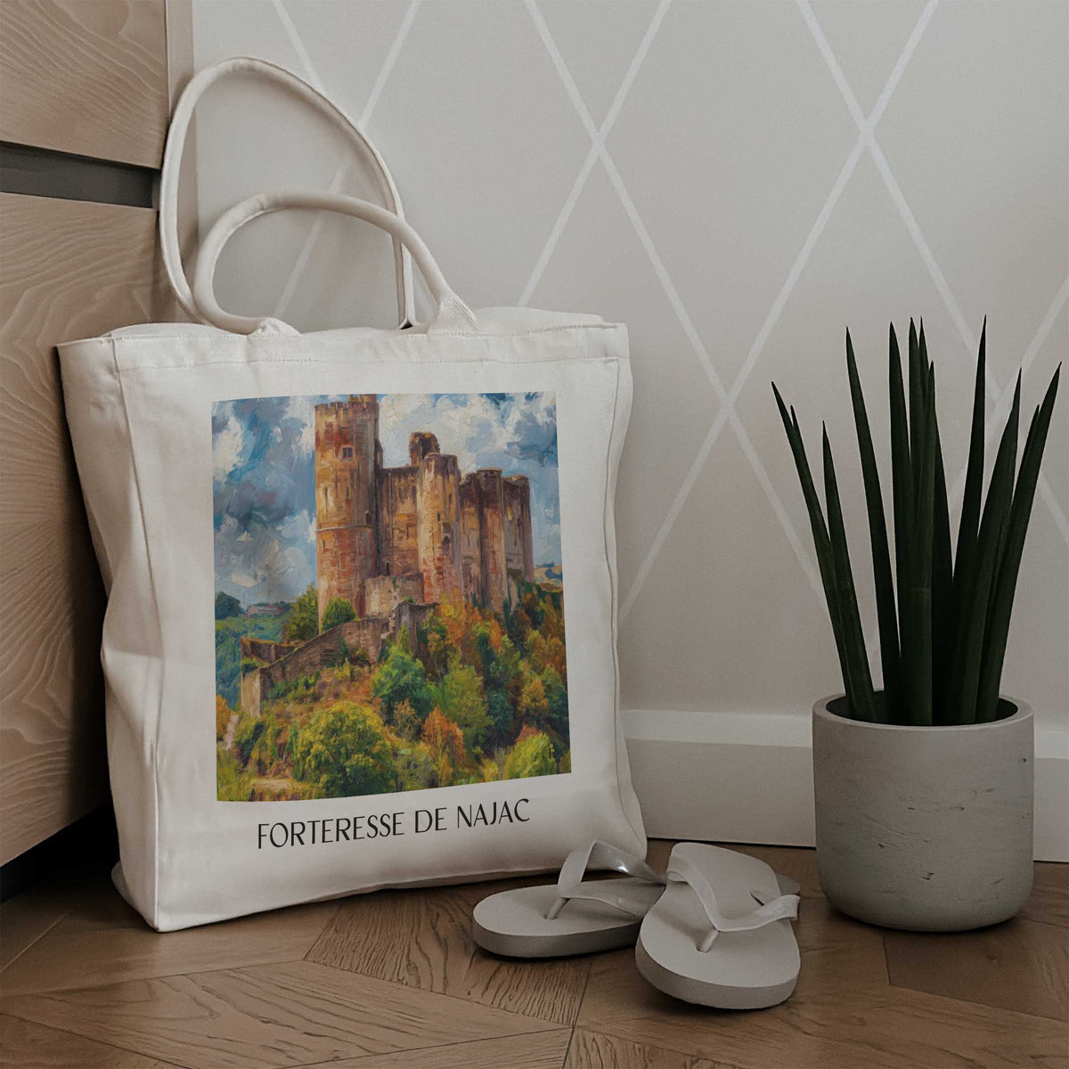 forteresse-de-najac-okzitanien-frankreich-einkaufstasche-oil-painting-oelgemaelde