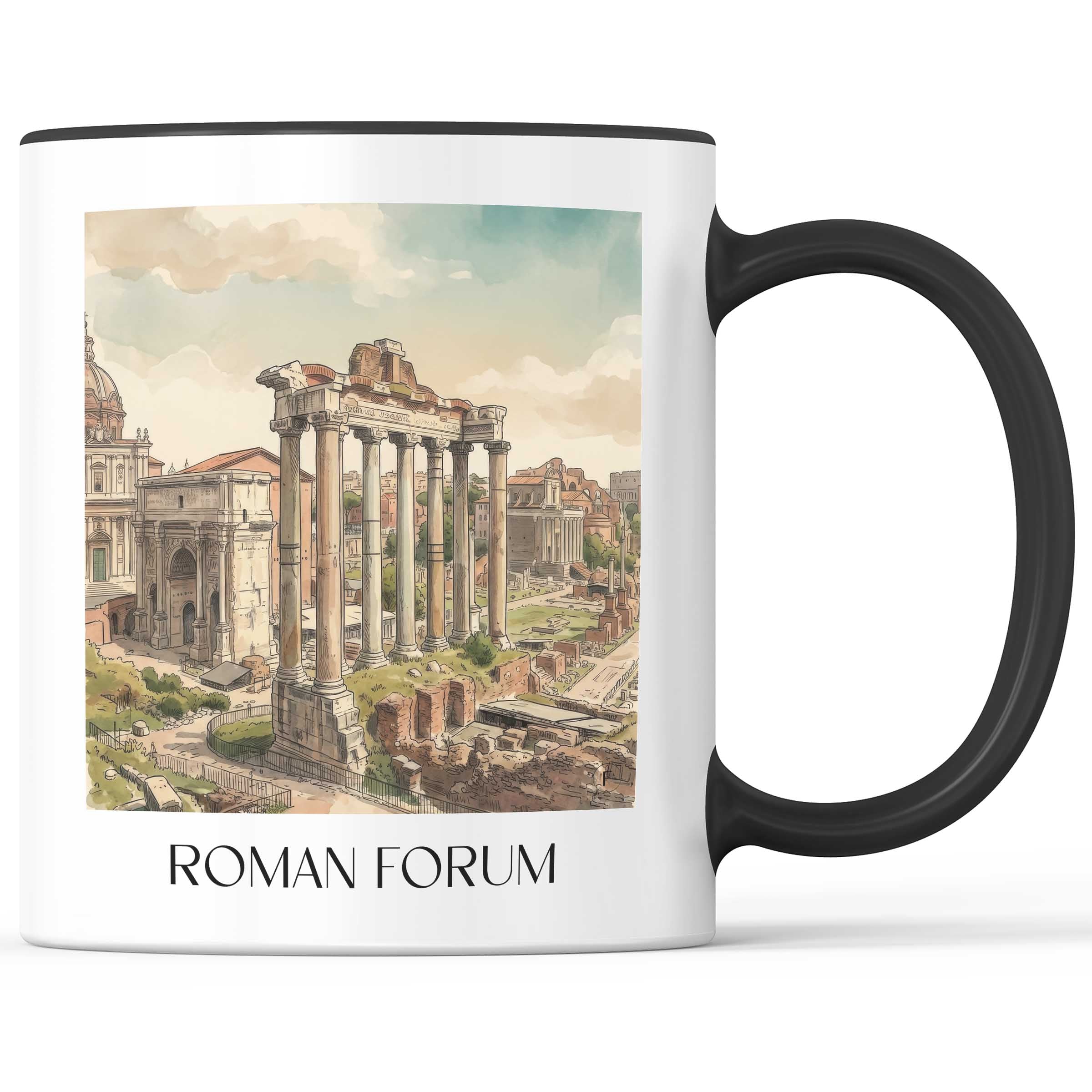 Forum Romanum Kaffeebecher - Rom - Italien Becher - Kaffeetasse im Aquarell Stil - favplace