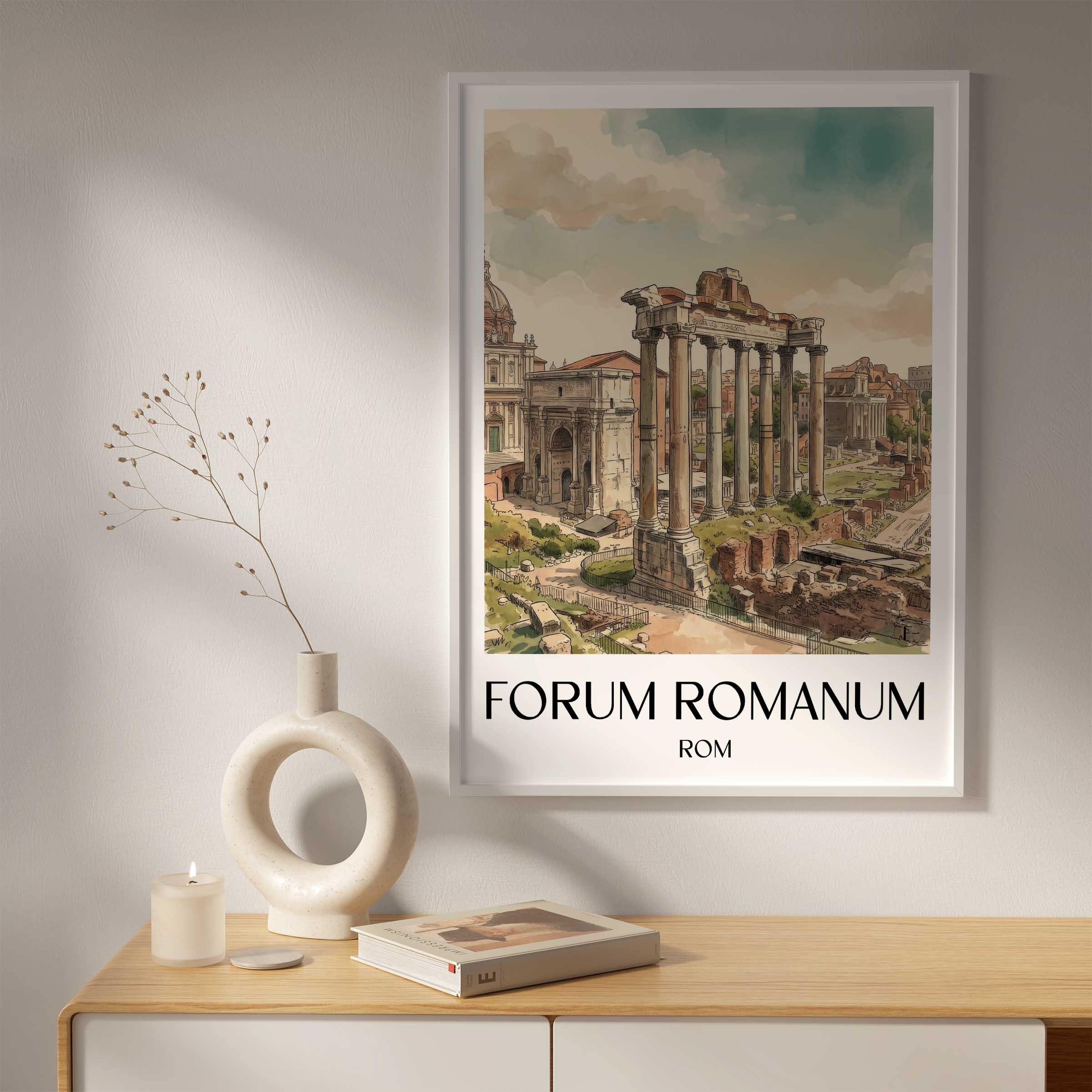forum-romanum-rom-italien-poster-aquarell