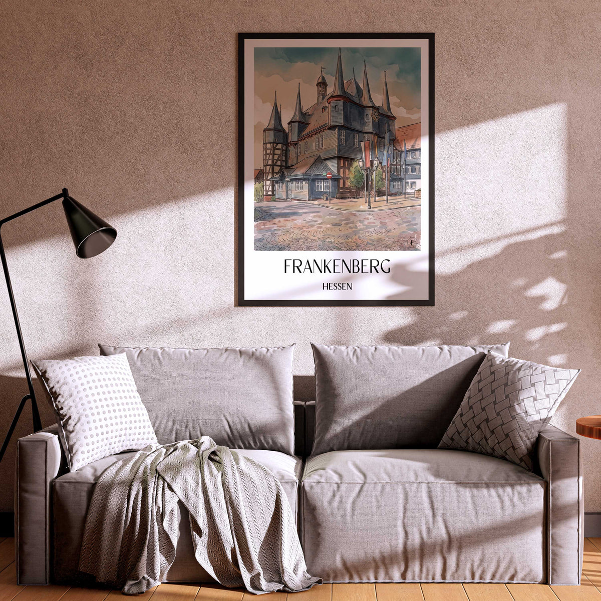 frankenberg-hessen-deutschland-poster-aquarell