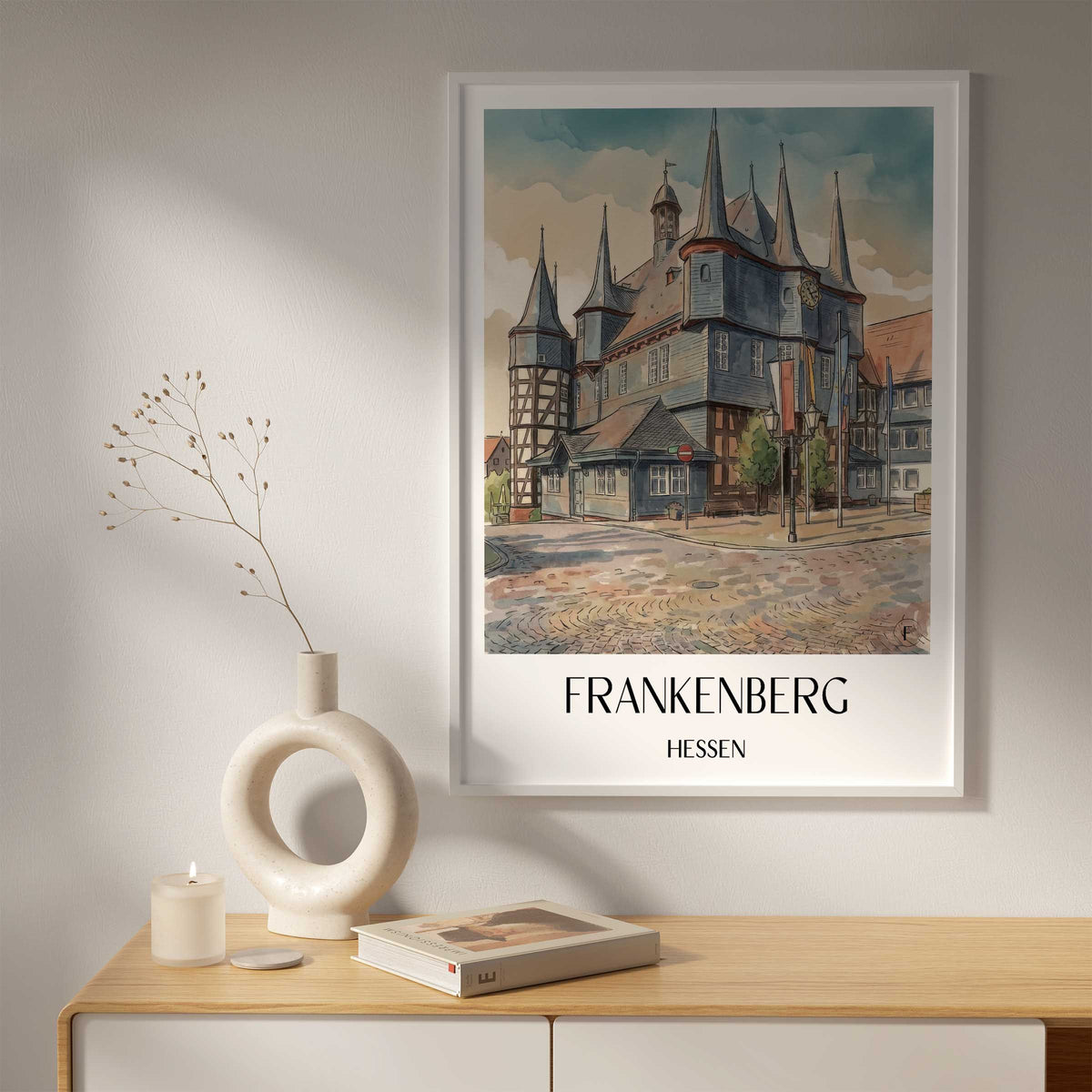 frankenberg-hessen-deutschland-poster-aquarell