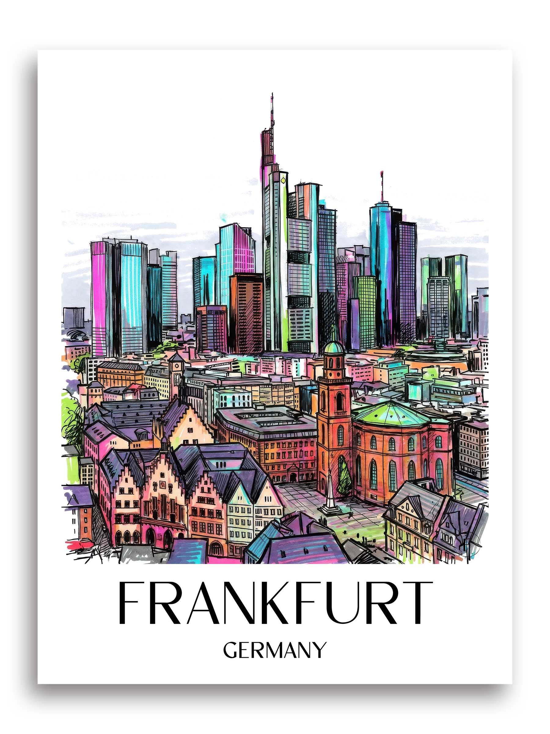 Frankfurt Poster - - Deutschland Kunstdruck - Tag Graffiti von A4 bis A1 - favplace