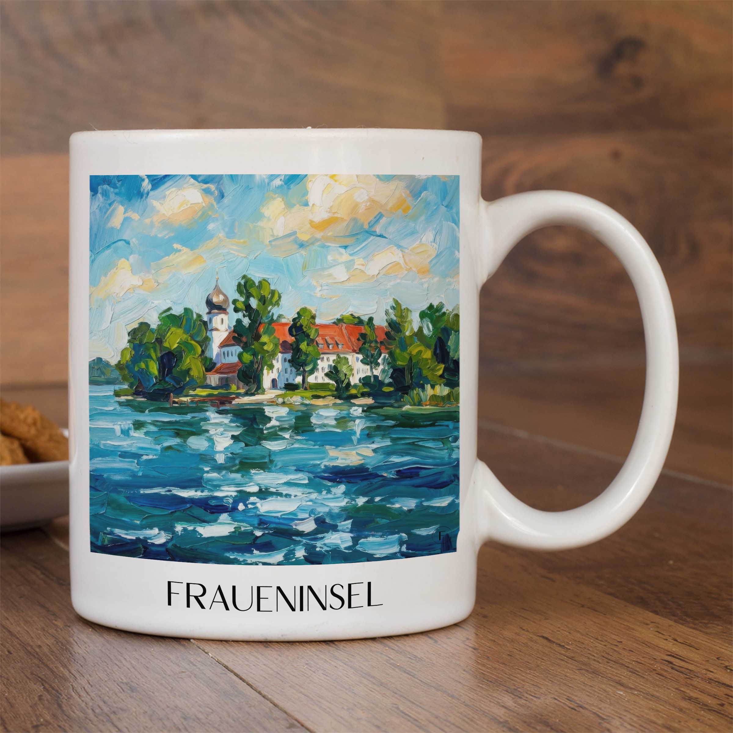 fraueninsel-chiemgau-deutschland-kaffeebecher-oil-painting-oelgemaelde