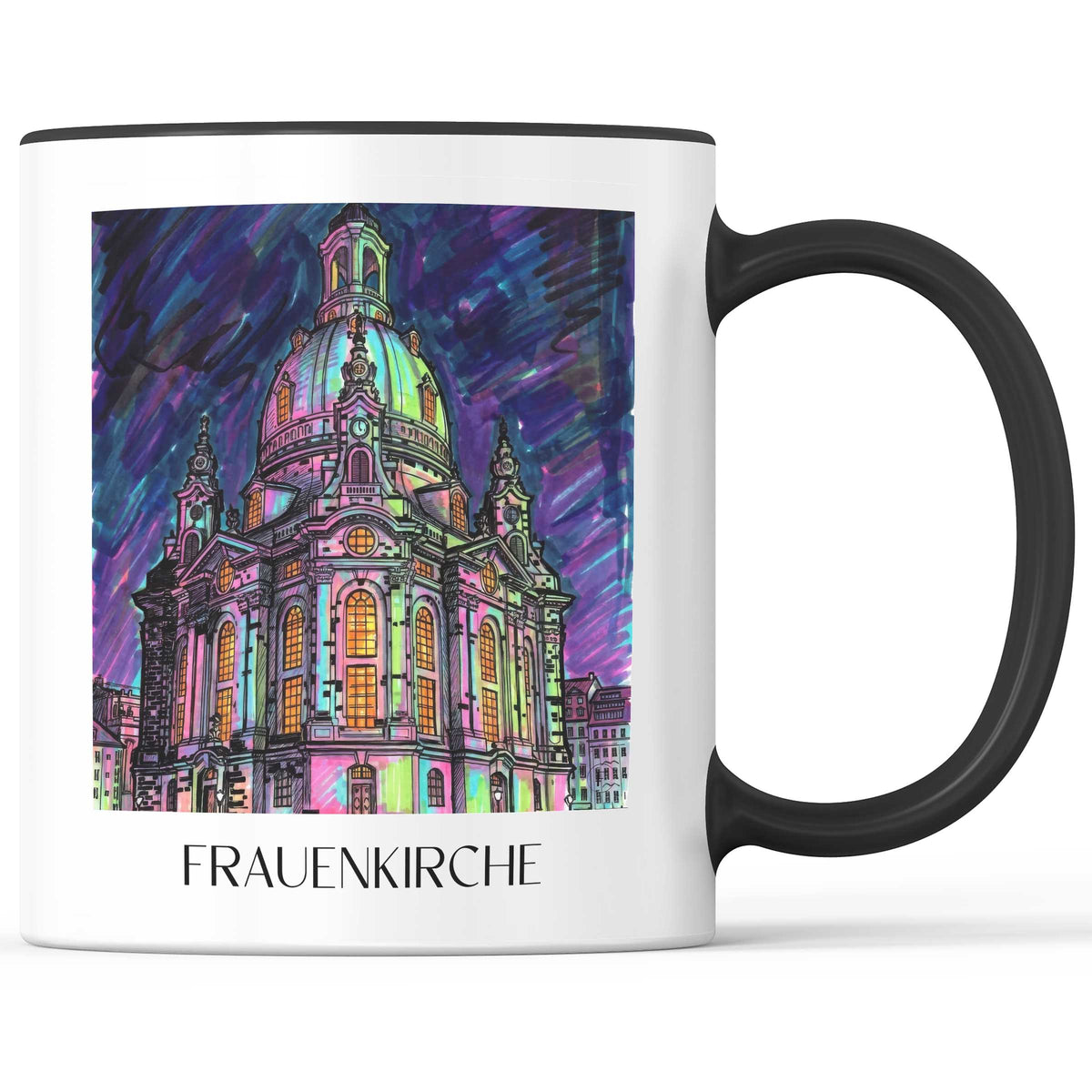 Frauenkirche Kaffeebecher - Dresden - Deutschland Becher - Kaffeetasse im Tag Graffiti Stil - favplace
