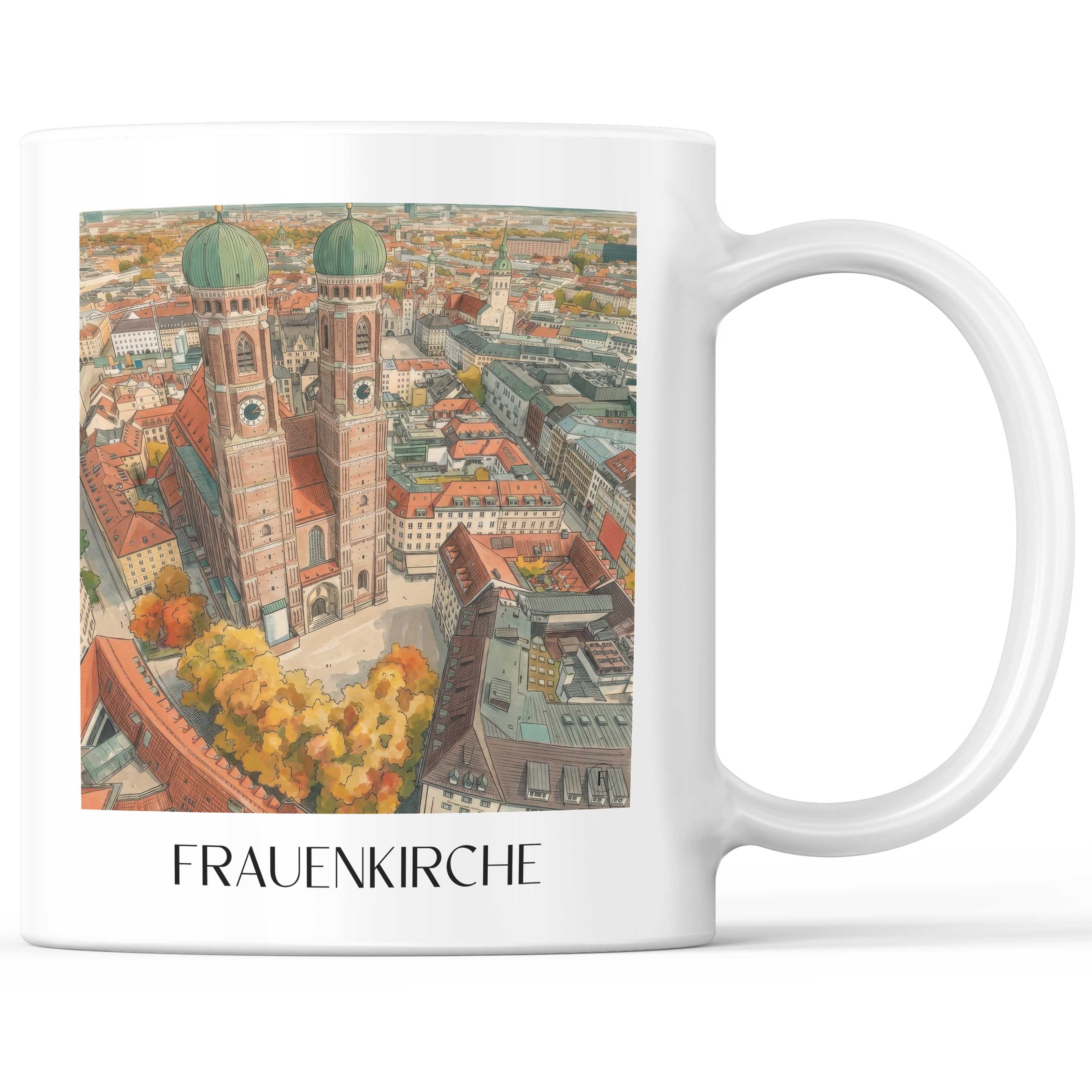 Frauenkirche Kaffeebecher - München - Deutschland Becher - Kaffeetasse im Aquarell Stil - favplace