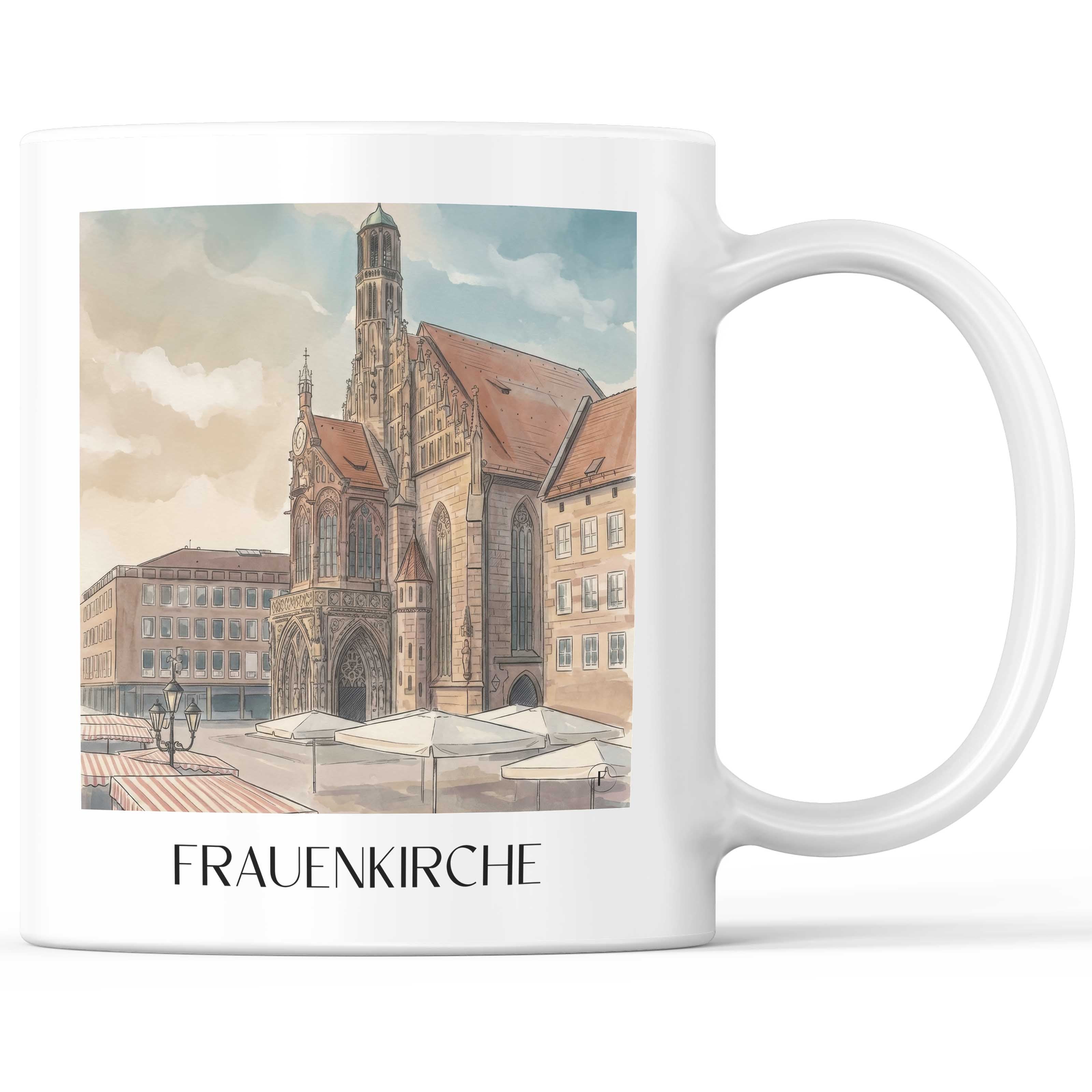 Frauenkirche Kaffeebecher - Nürnberg - Deutschland Becher - Kaffeetasse im Aquarell Stil - favplace