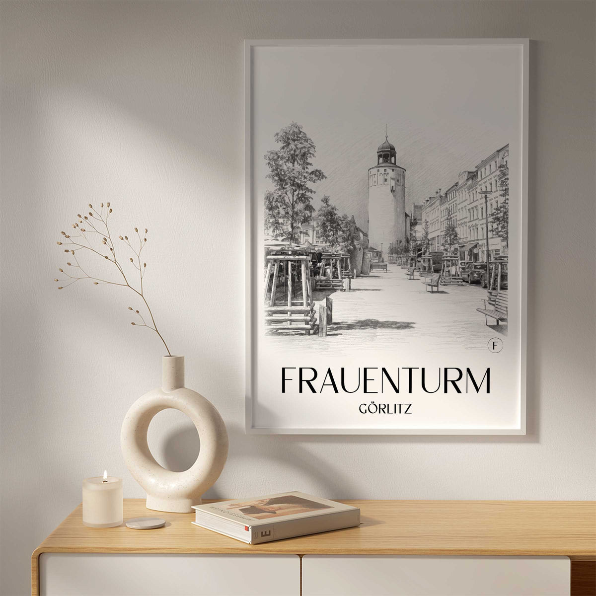 frauenturm-görlitz-deutschland-poster-bleistift-zeichnung-drawing