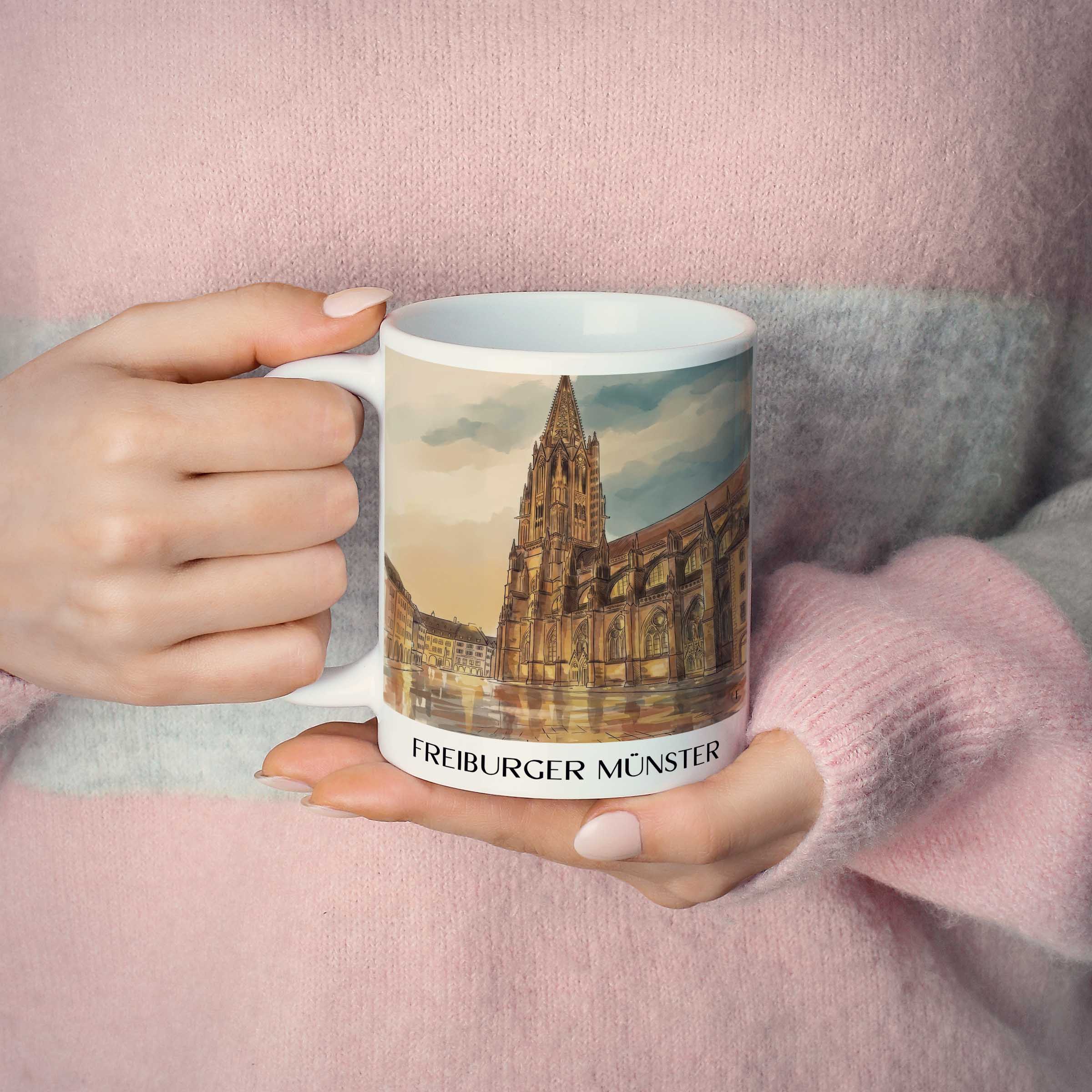 freiburger-münster-schwarzwald-deutschland-kaffeebecher-aquarell