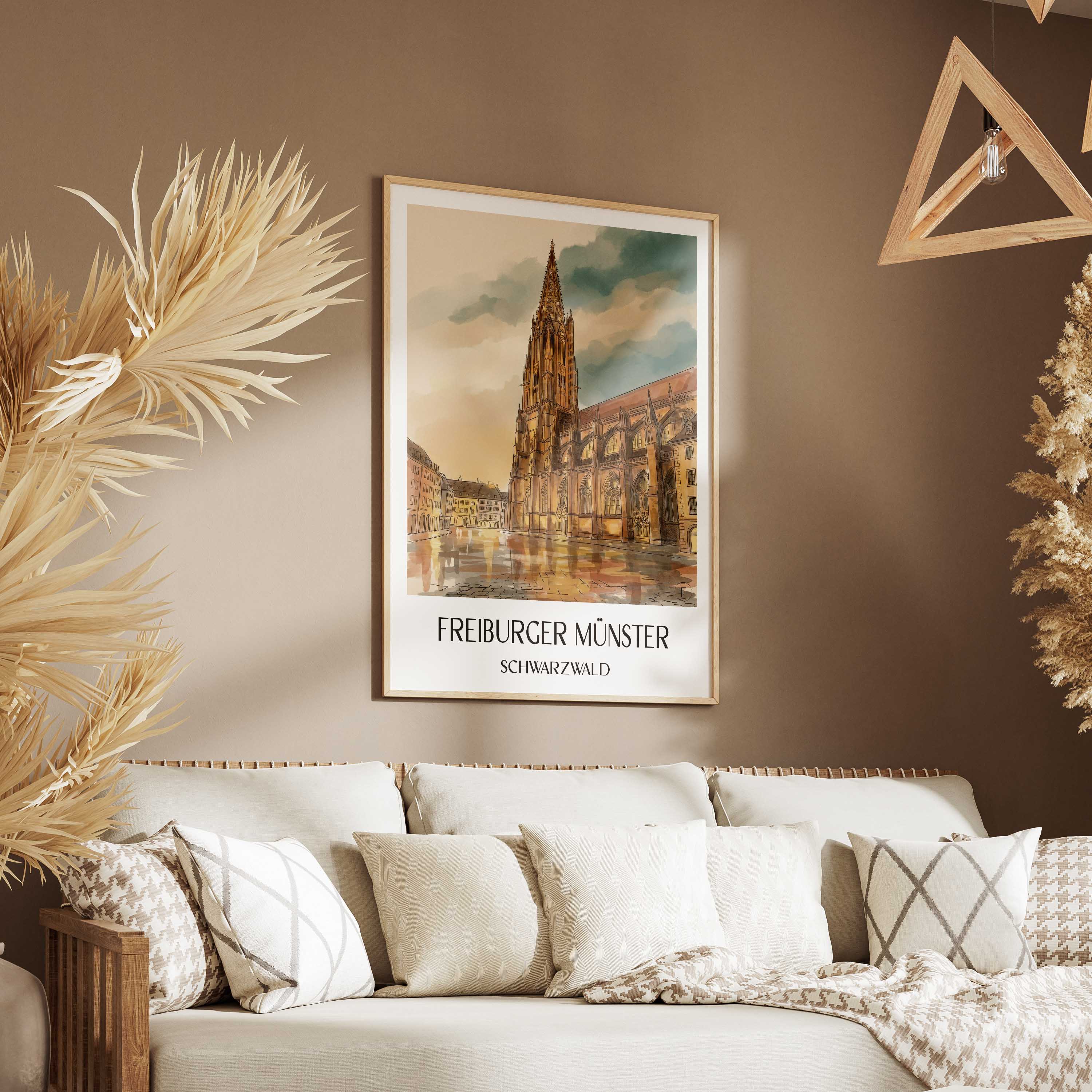 freiburger-münster-schwarzwald-deutschland-poster-aquarell