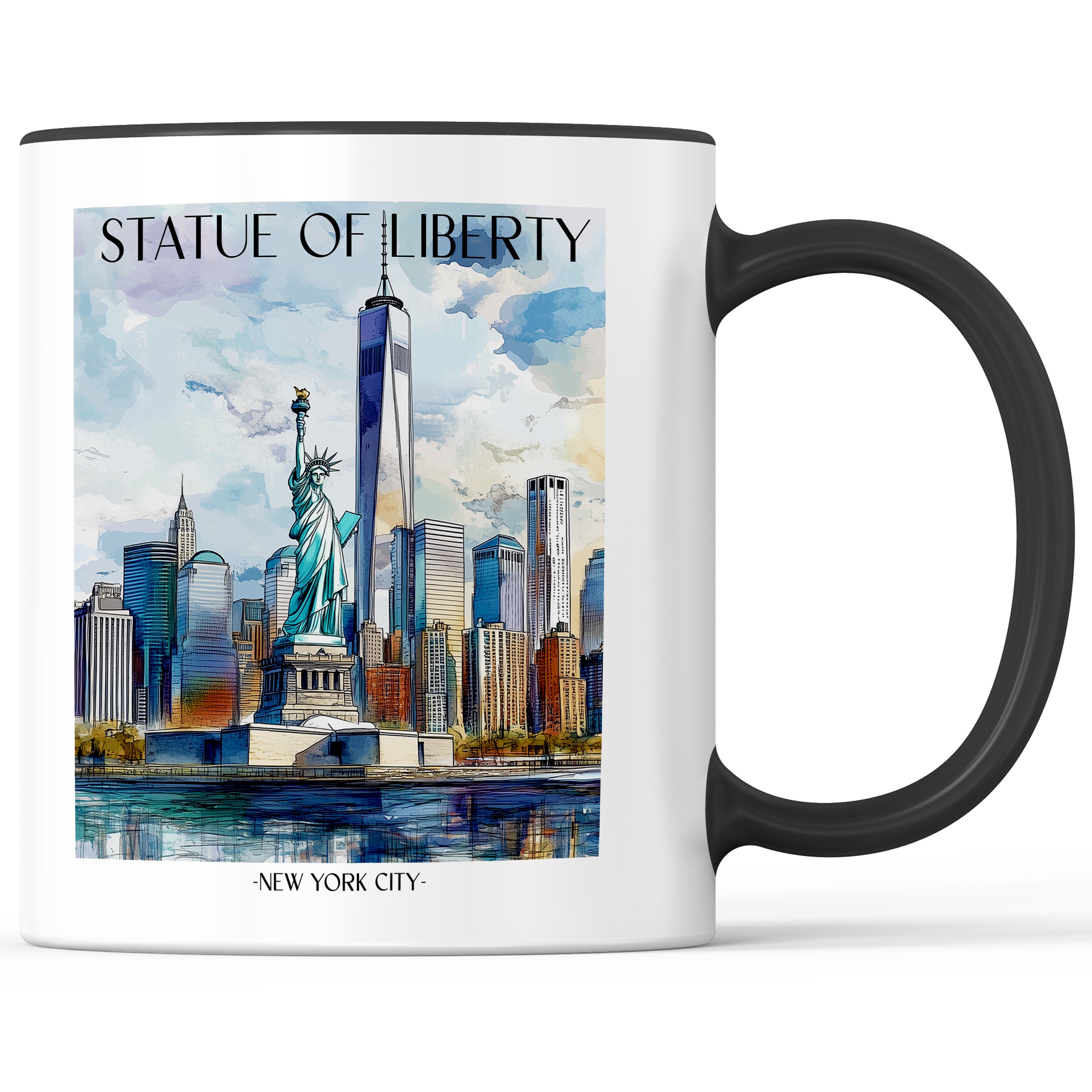Freiheitsstatue Kaffeebecher - New York City - USA Becher - Kaffeetasse im Aquarell Stil - favplace