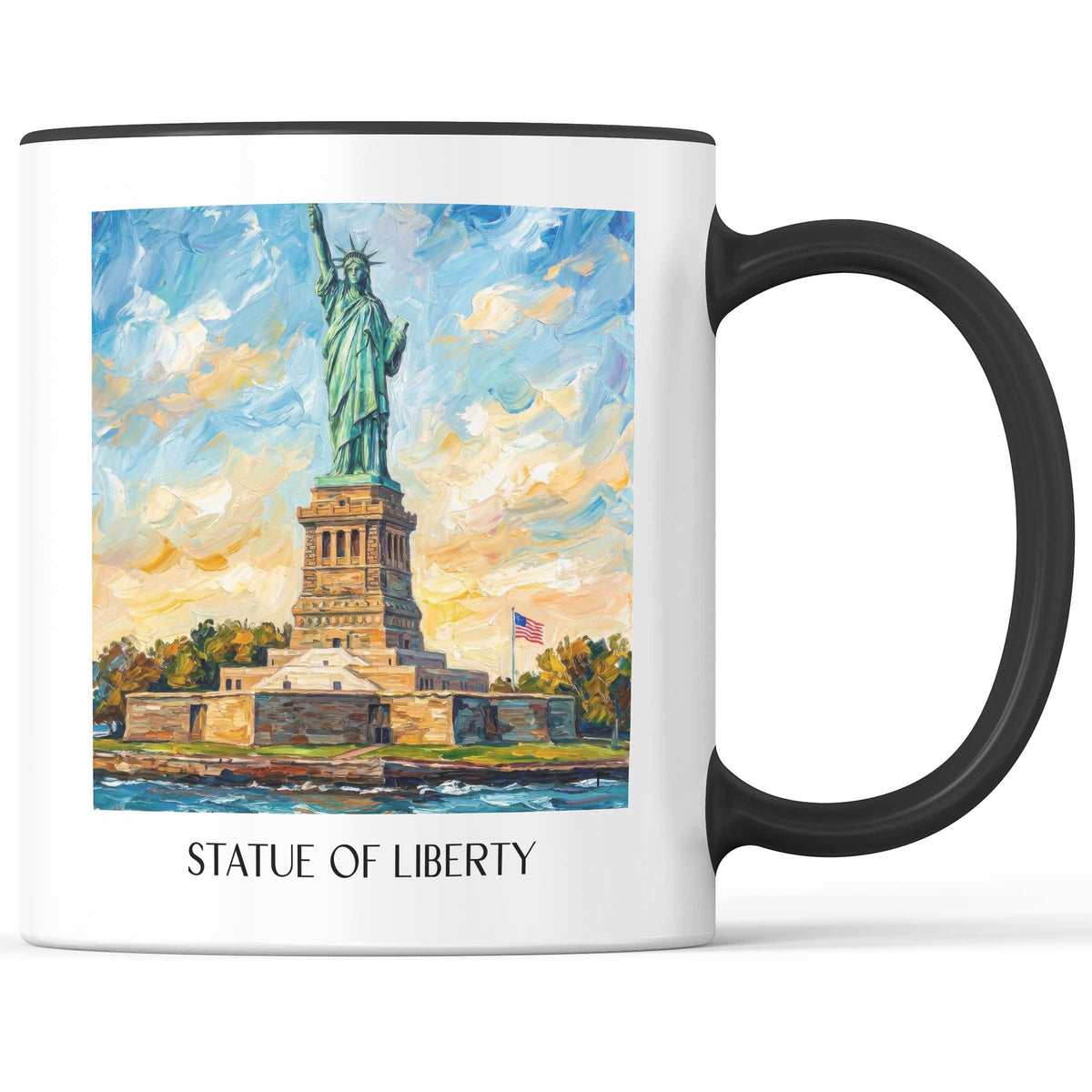 Freiheitsstatue Kaffeebecher - New York City - USA Becher - Kaffeetasse im Ölgemälde Stil - favplace