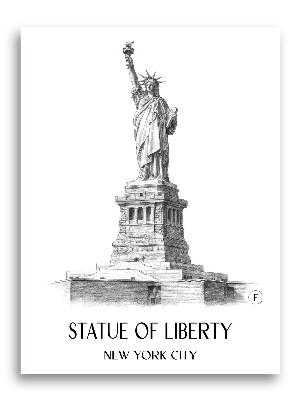 Freiheitsstatue Poster - New York City - USA Kunstdruck - Zeichnung von A4 bis A1 - favplace