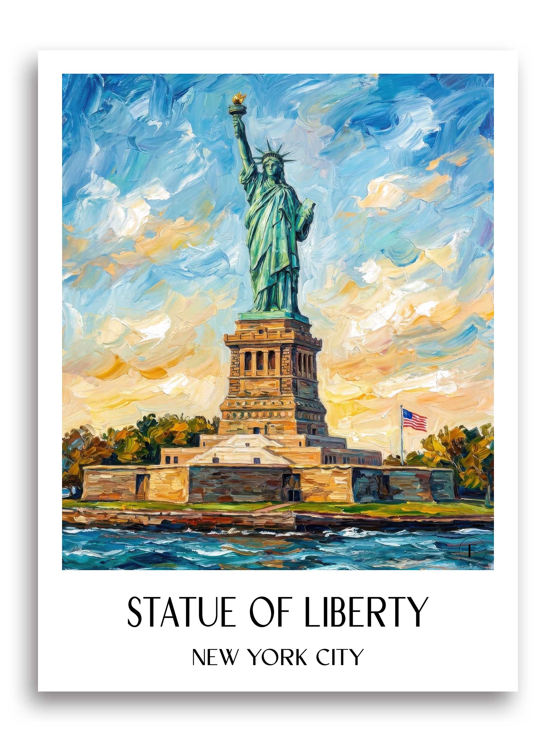 Freiheitsstatue Poster - New York City - USA Kunstdruck - Ölgemälde von A4 bis A1 - favplace