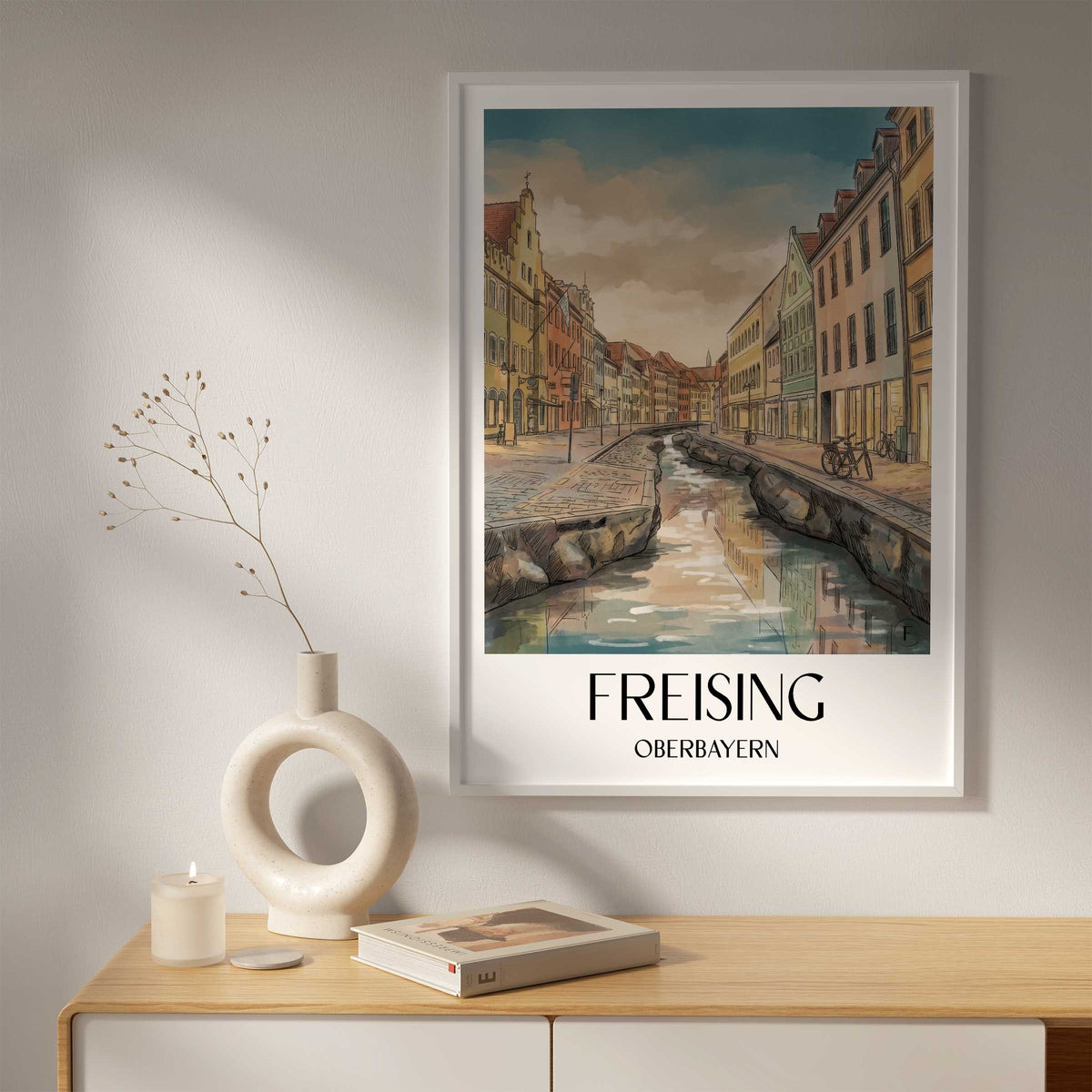 freising-oberbayern-deutschland-poster-aquarell