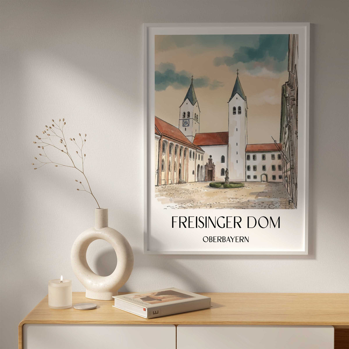 freisinger-dom-oberbayern-deutschland-poster-aquarell