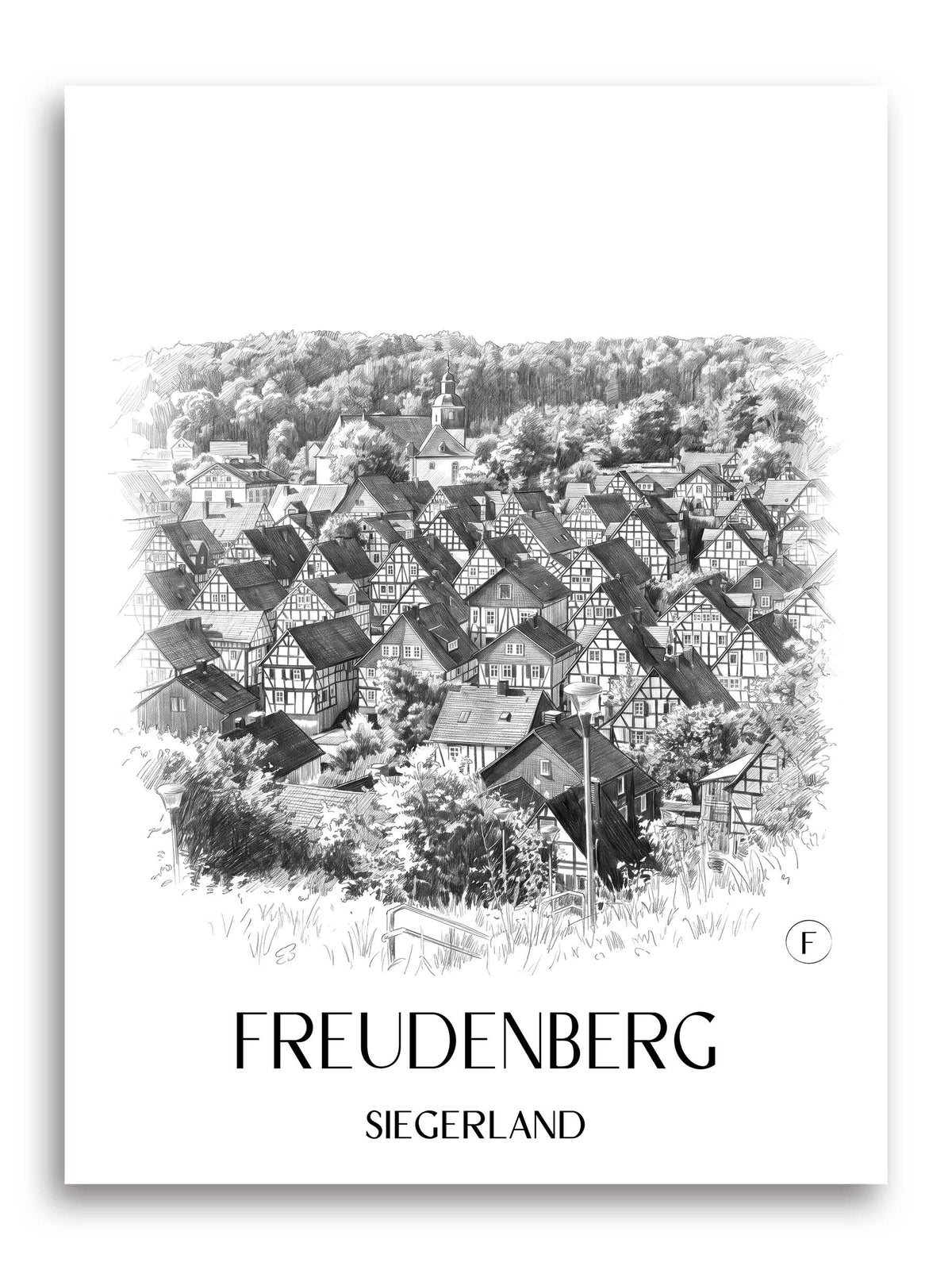 freudenberg-siegerland-deutschland-poster-bleistift-zeichnung-drawing
