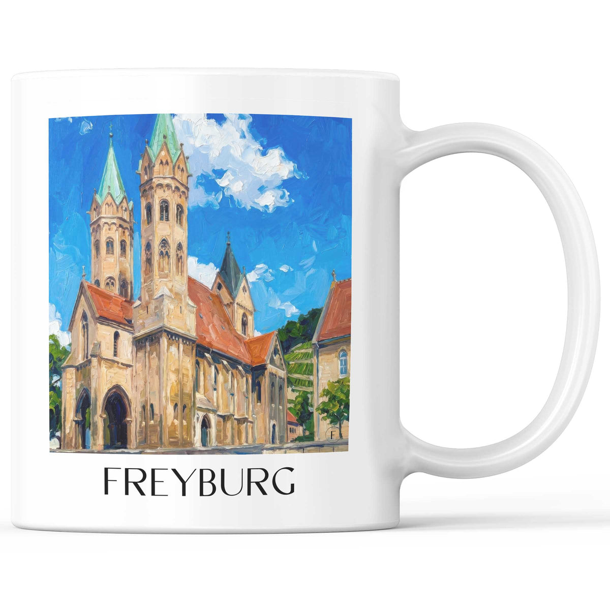 Freyburg Kaffeebecher - Saale - Deutschland Becher - Kaffeetasse im Ölgemälde Stil - favplace