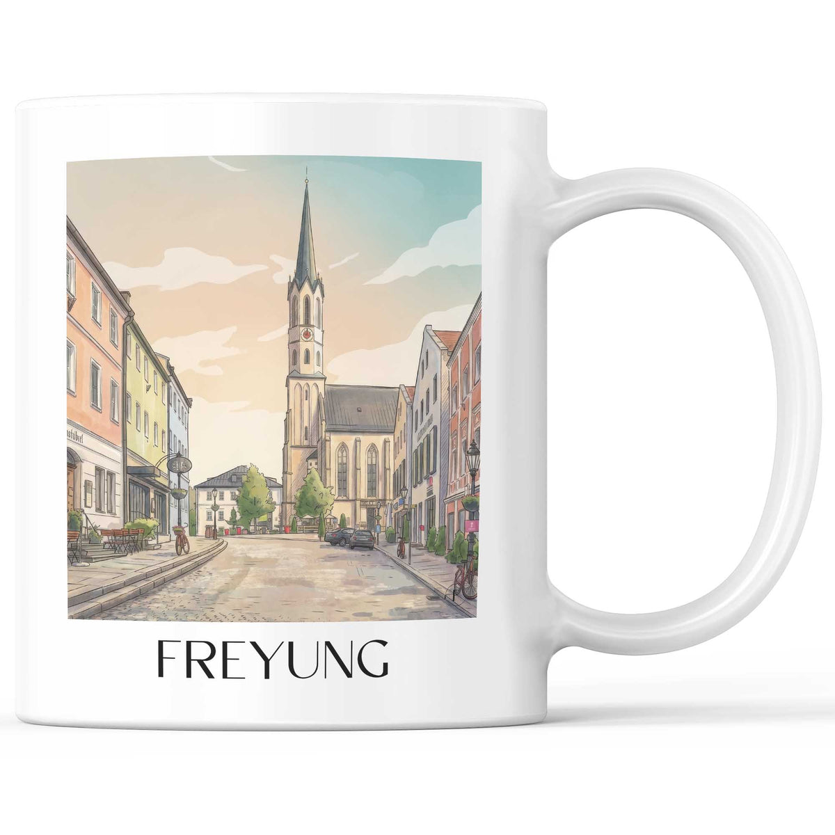 freyung-bayerischer-wald-deutschland-kaffeebecher-aquarell