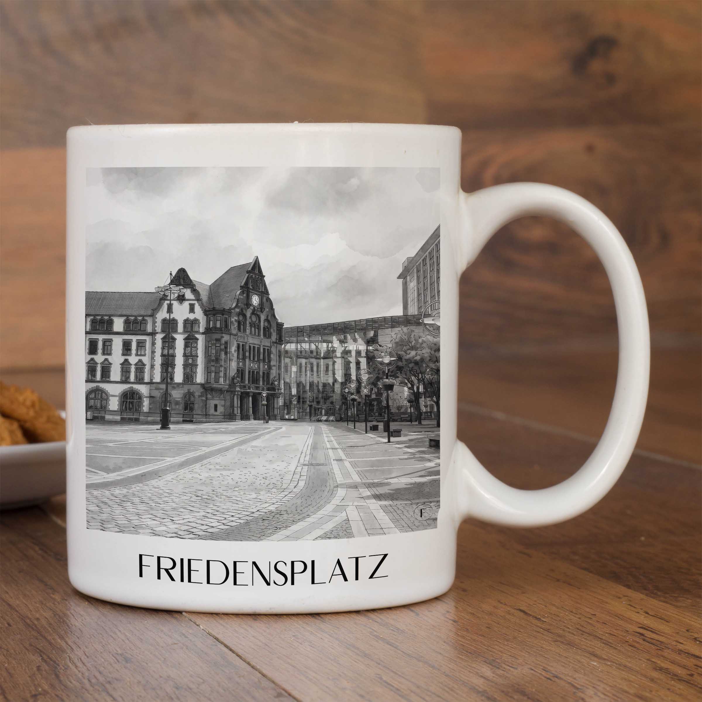 friedensplatz-dortmund-deutschland-kaffeebecher-aquarell-schwarz-weiss