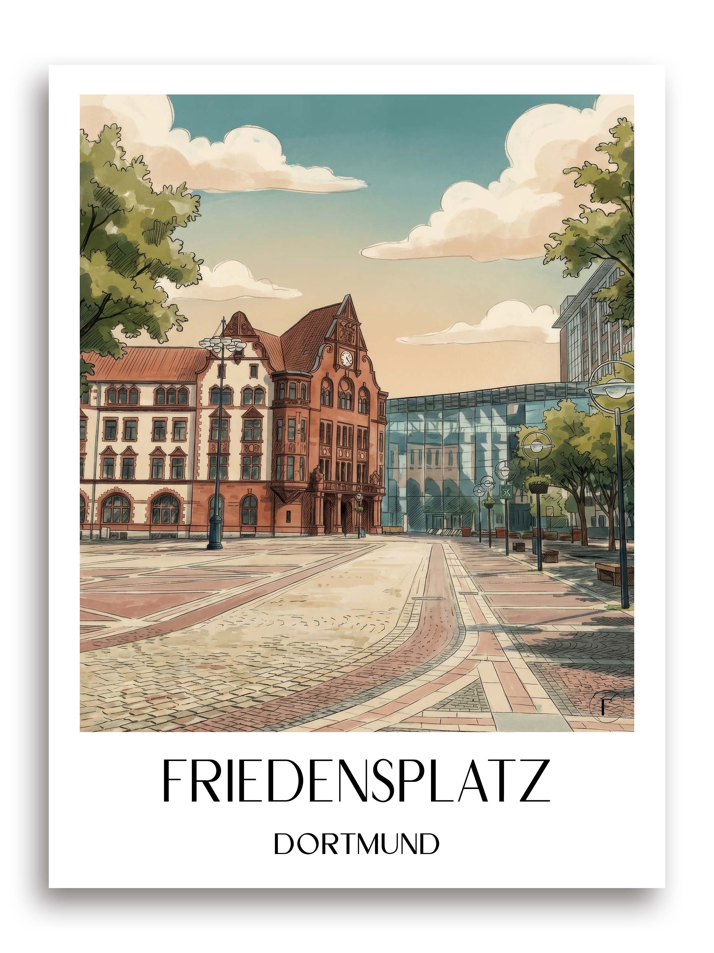 friedensplatz-dortmund-deutschland-poster-aquarell