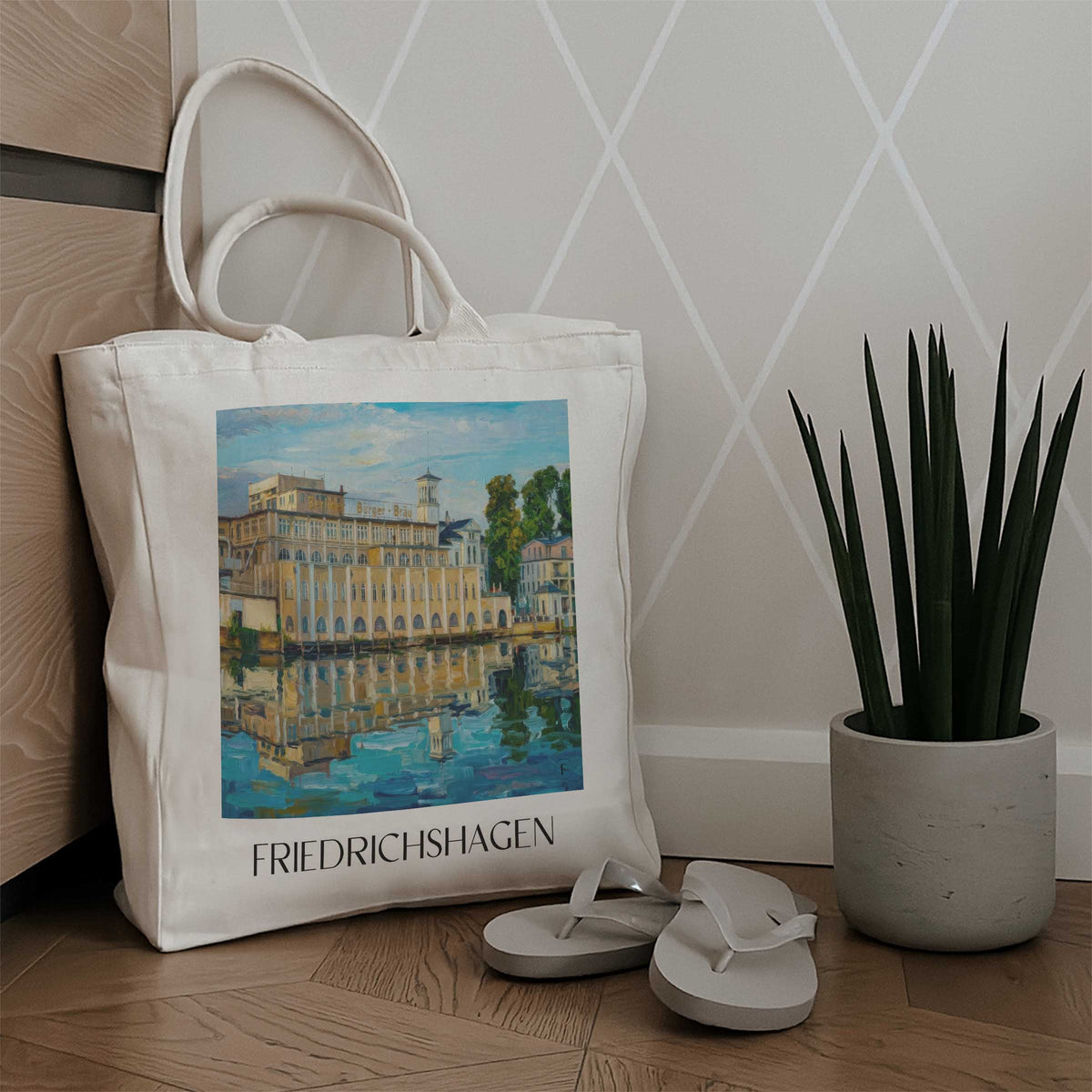 friedrichshagen-berlin-deutschland-einkaufstasche-oil-painting-oelgemaelde