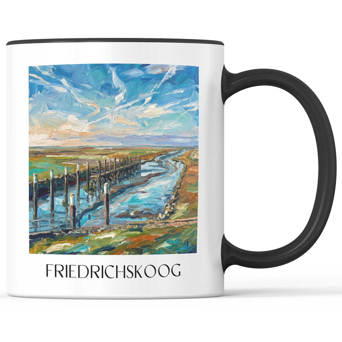 Friedrichskoog Kaffeebecher - Schleswig-Holstein - Deutschland Becher - Kaffeetasse im Ölgemälde Stil - favplace