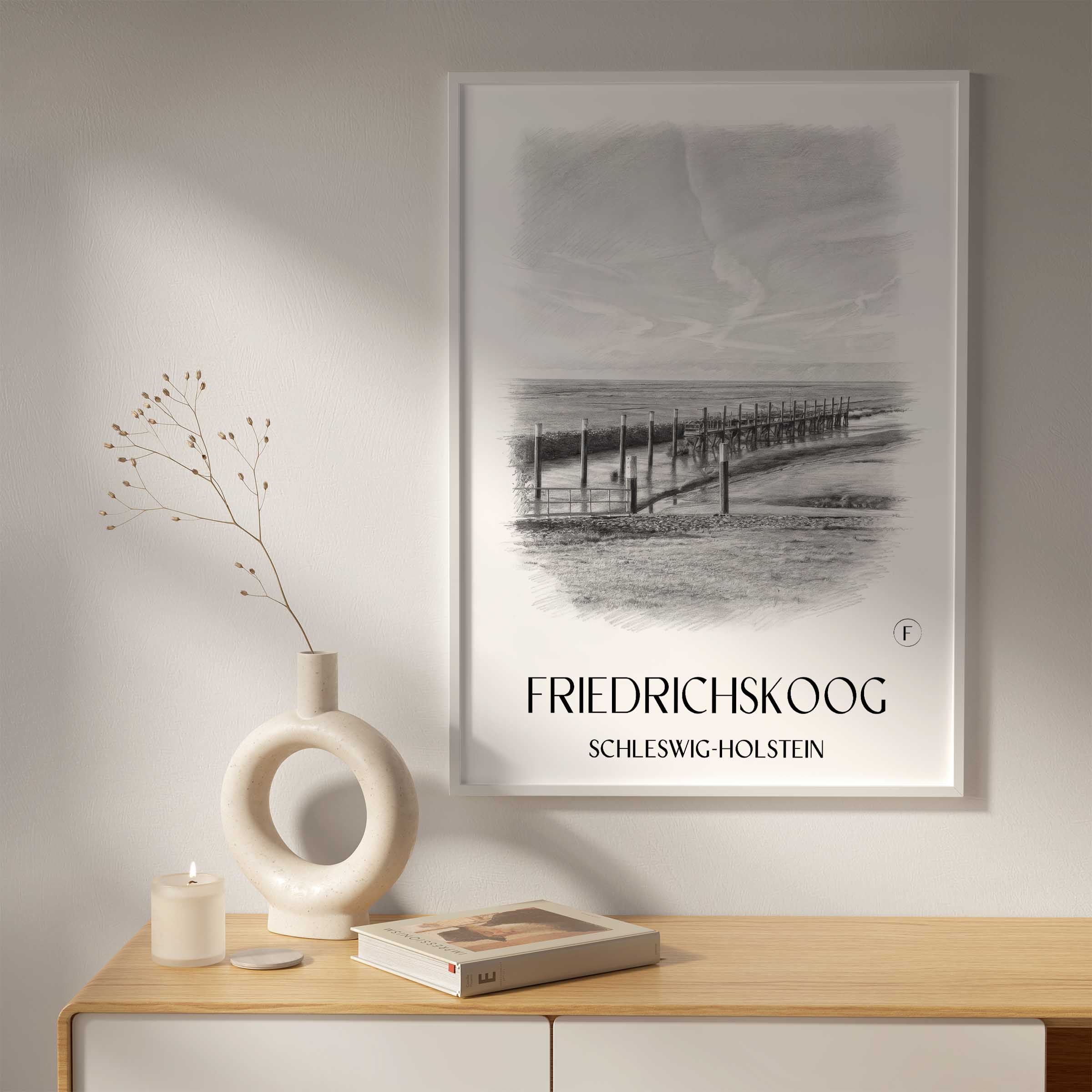 friedrichskoog-schleswig-holstein-deutschland-poster-bleistift-zeichnung-drawing