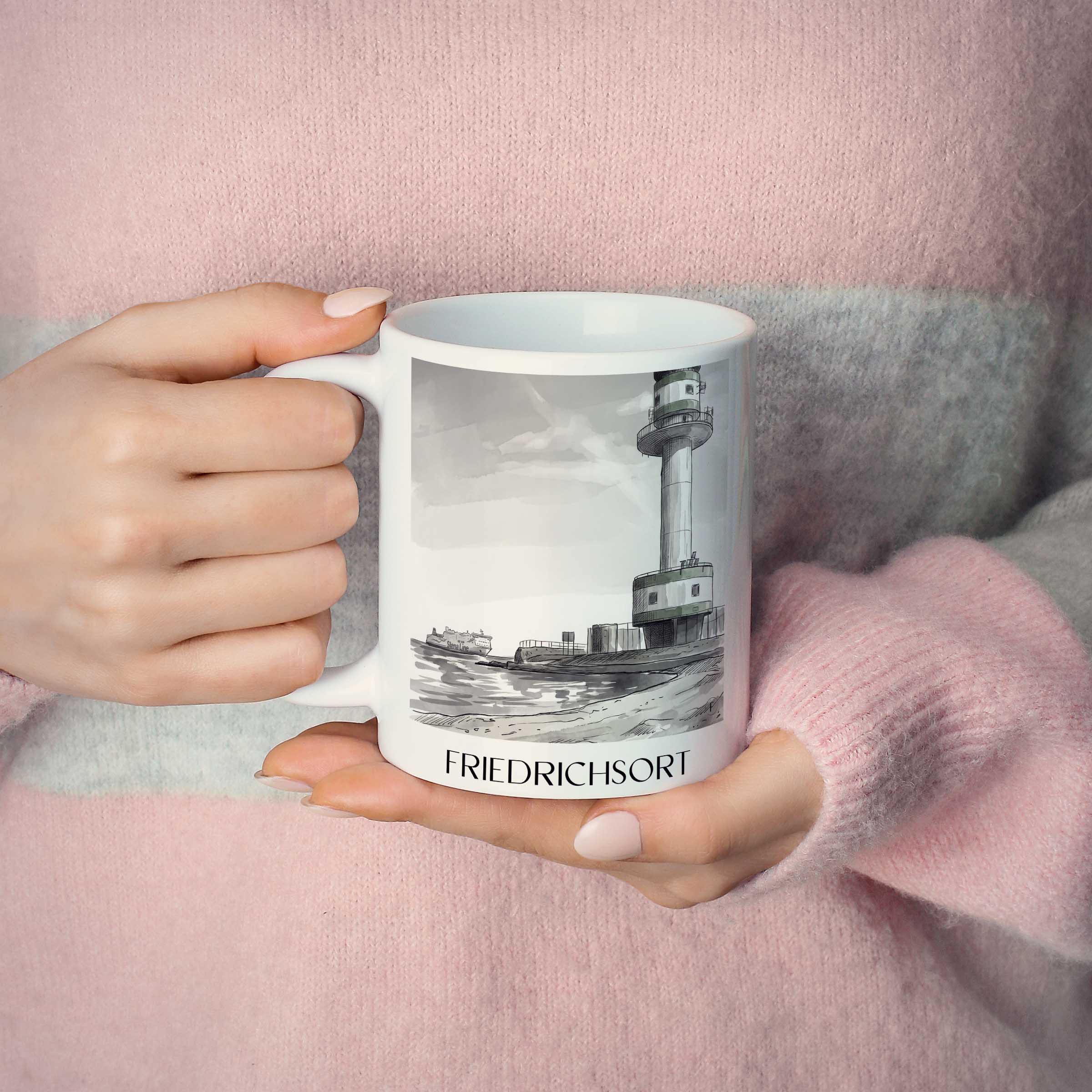 friedrichsort-kiel-deutschland-kaffeebecher-aquarell-schwarz-weiss