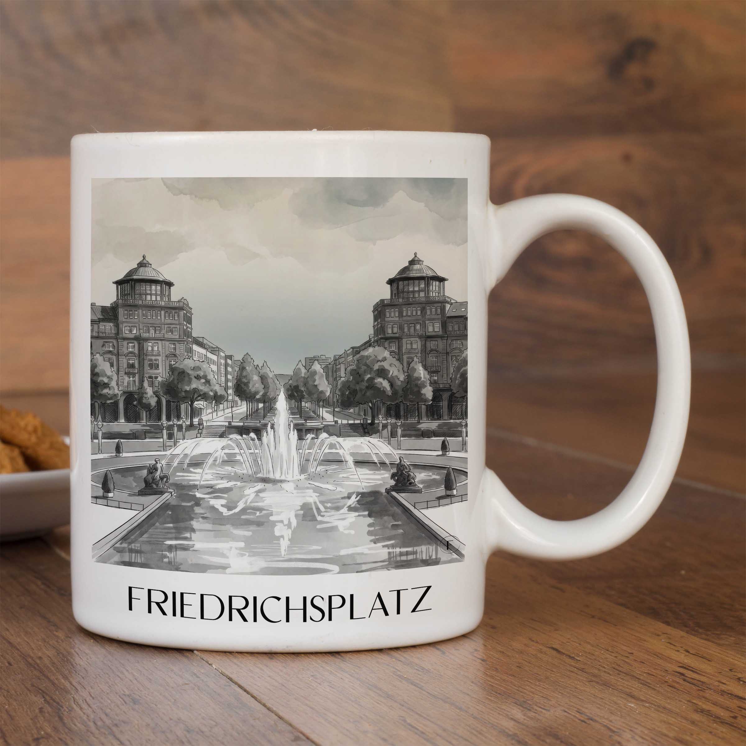friedrichsplatz-mannheim-deutschland-kaffeebecher-aquarell-schwarz-weiss