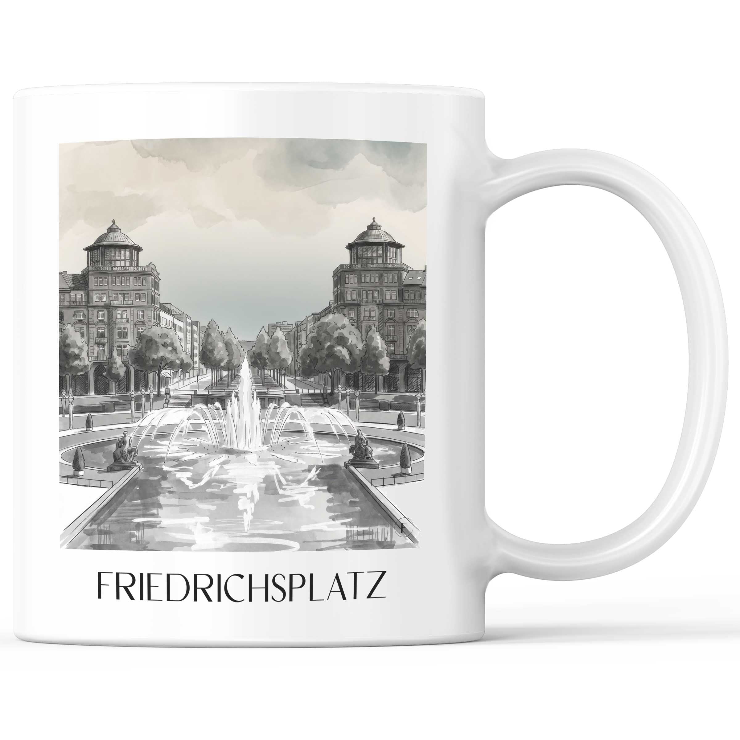 friedrichsplatz-mannheim-deutschland-kaffeebecher-aquarell-schwarz-weiss