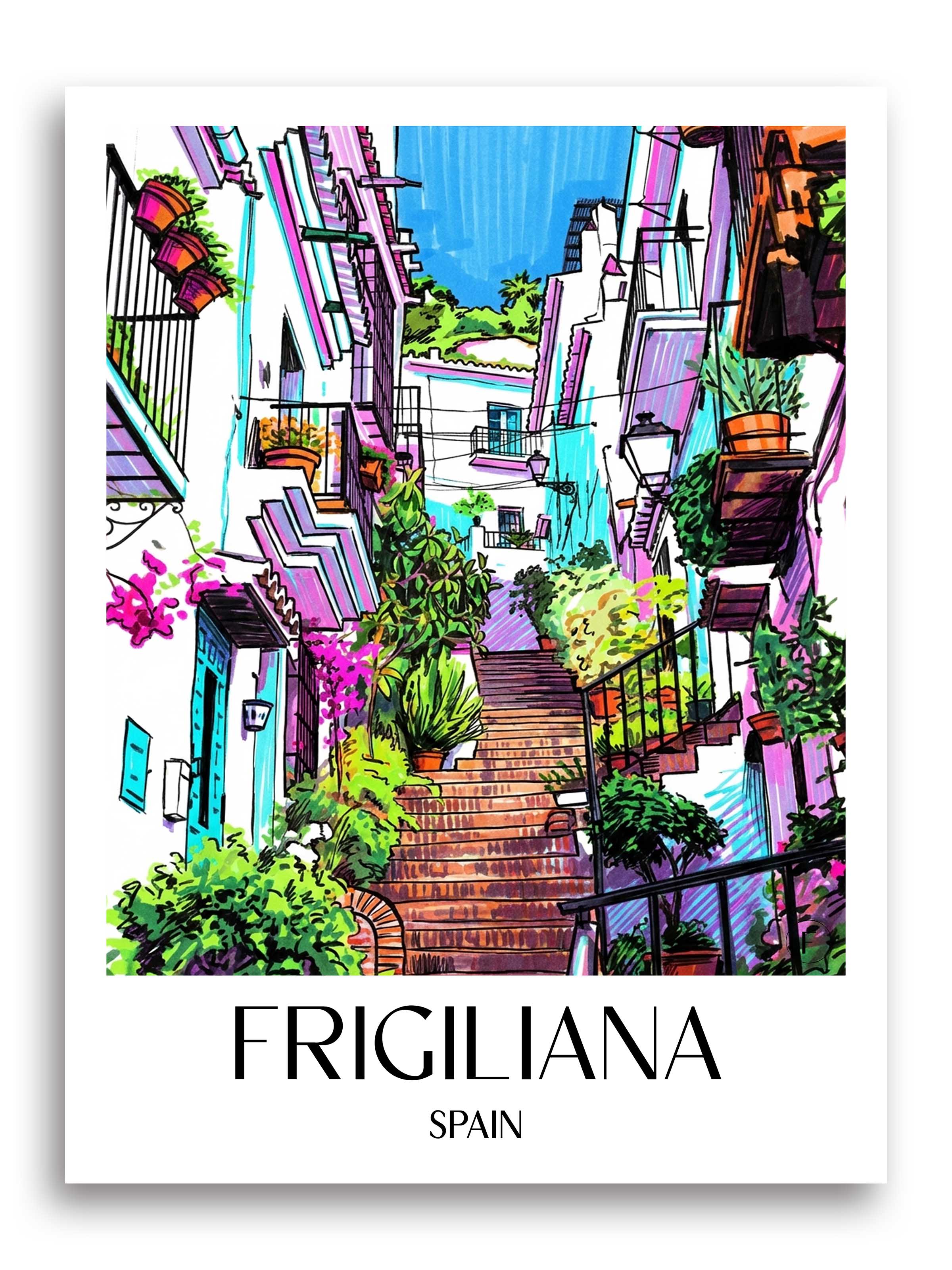 Frigiliana Poster - Spanien - Spanien Kunstdruck - Tag Graffiti von A4 bis A1 - favplace