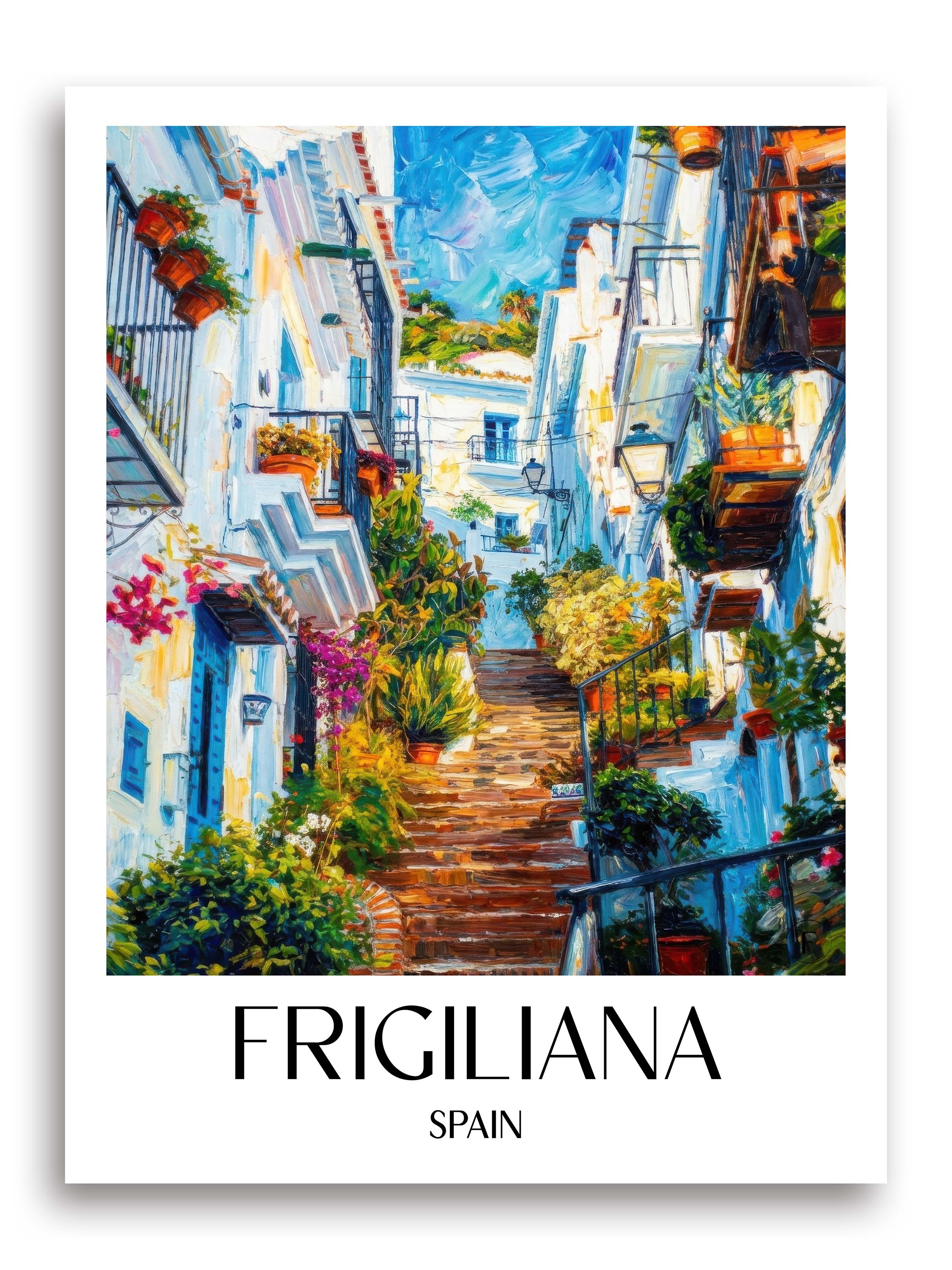 Frigiliana Poster - Spanien - Spanien Kunstdruck - Ölgemälde von A4 bis A1 - favplace