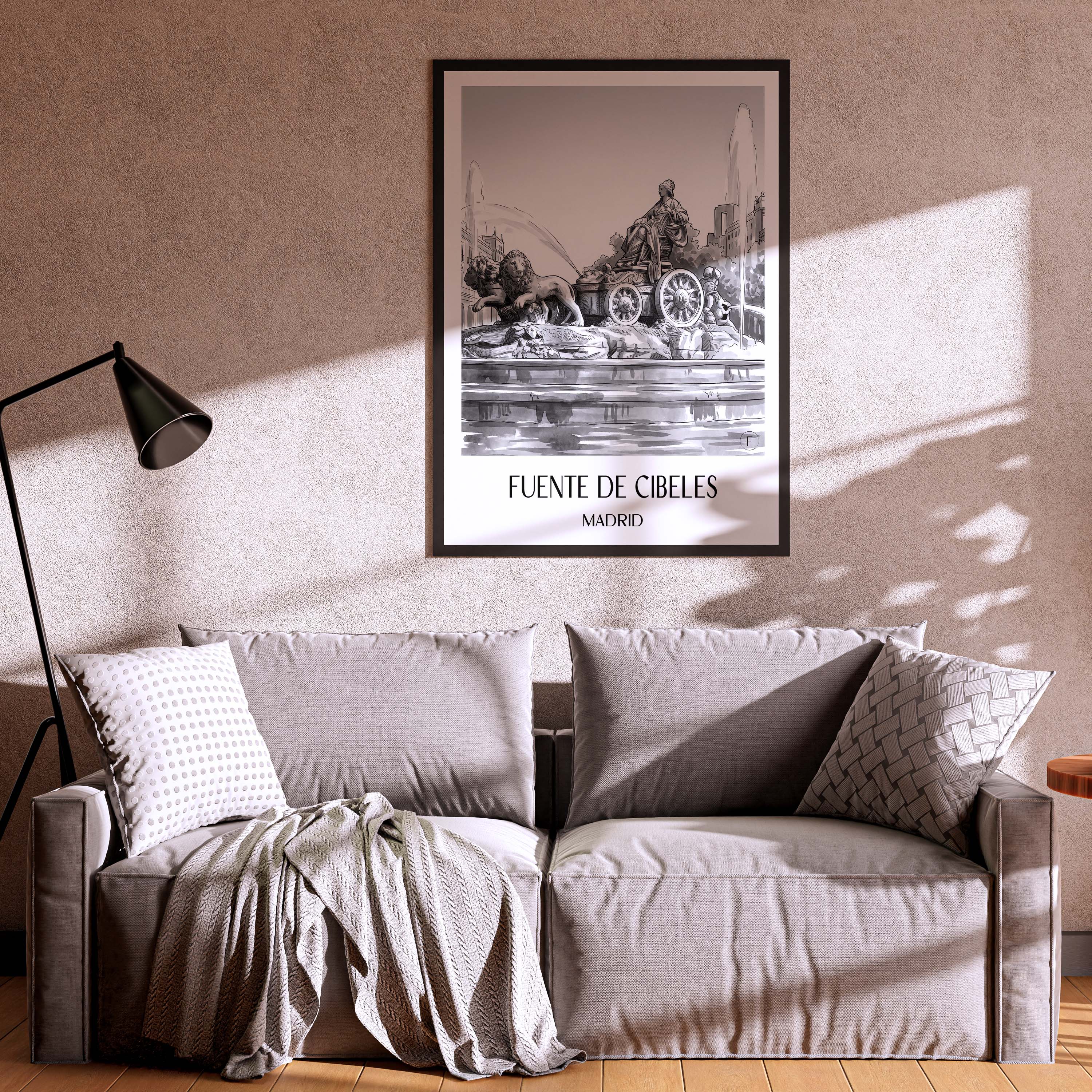 fuente-de-cibeles-madrid-spanien-poster-aquarell-schwarz-weiss