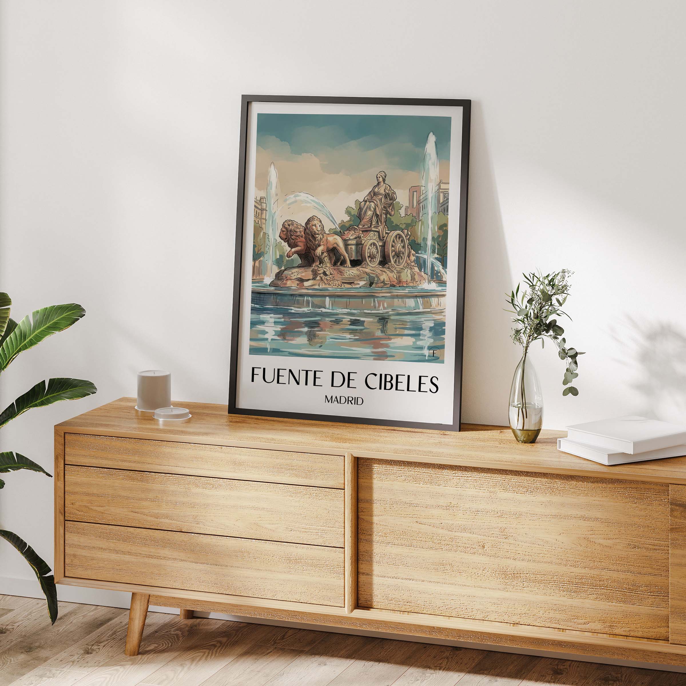 fuente-de-cibeles-madrid-spanien-poster-aquarell