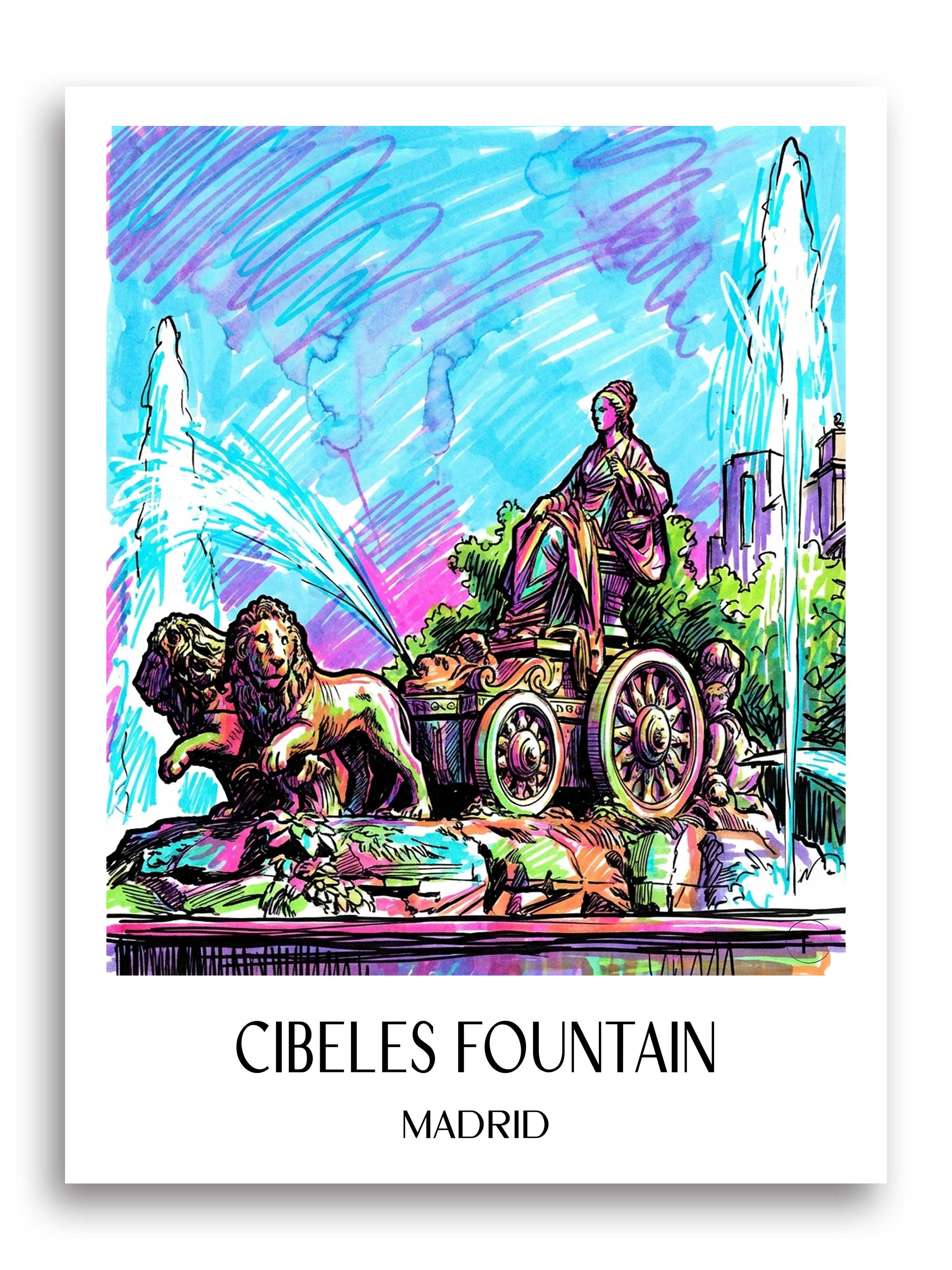 Fuente de Cibeles Poster - Madrid - Spanien Kunstdruck - Tag Graffiti von A4 bis A1 - favplace