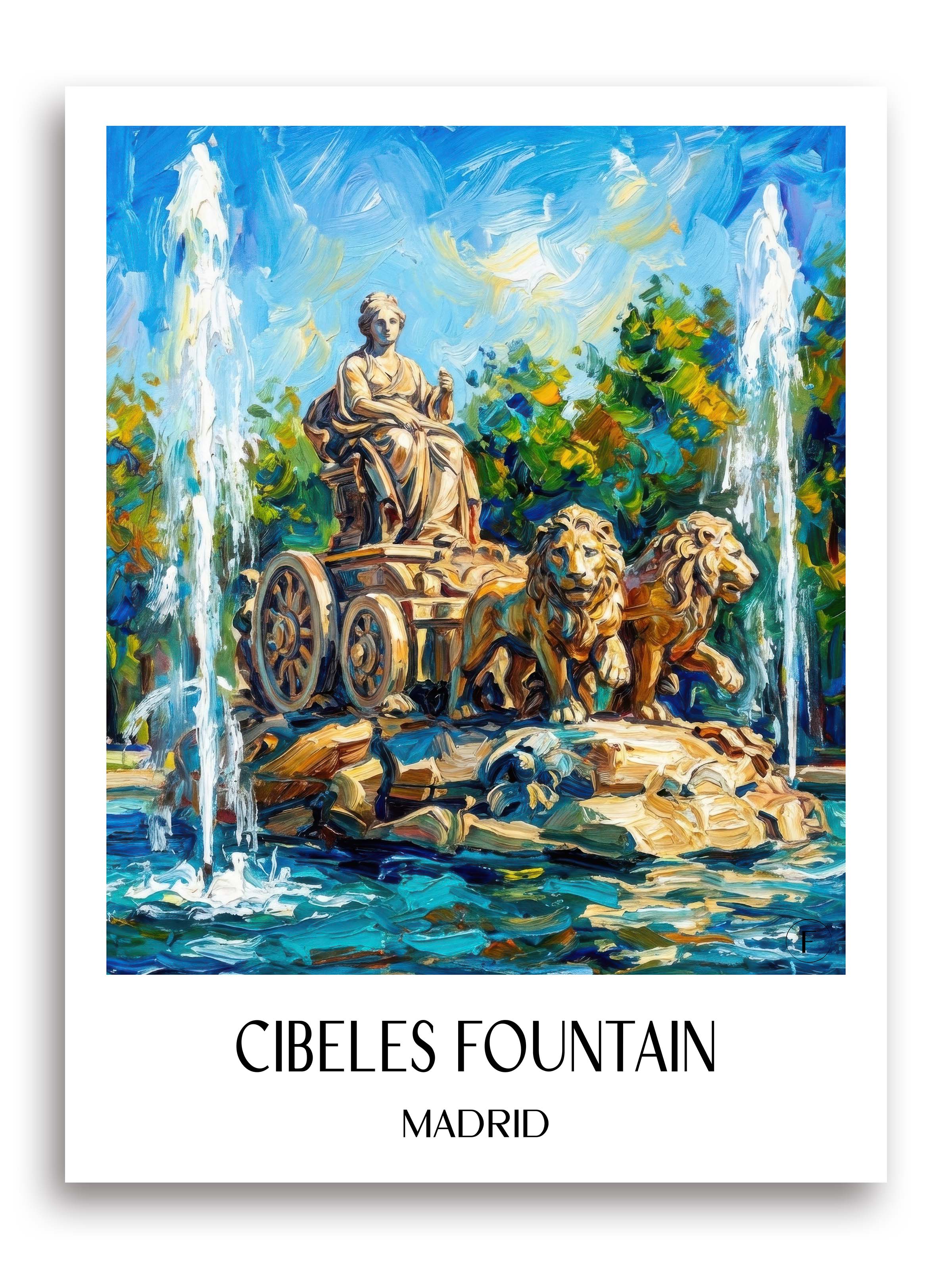 Fuente de Cibeles Poster - Madrid - Spanien Kunstdruck - Ölgemälde von A4 bis A1 - favplace