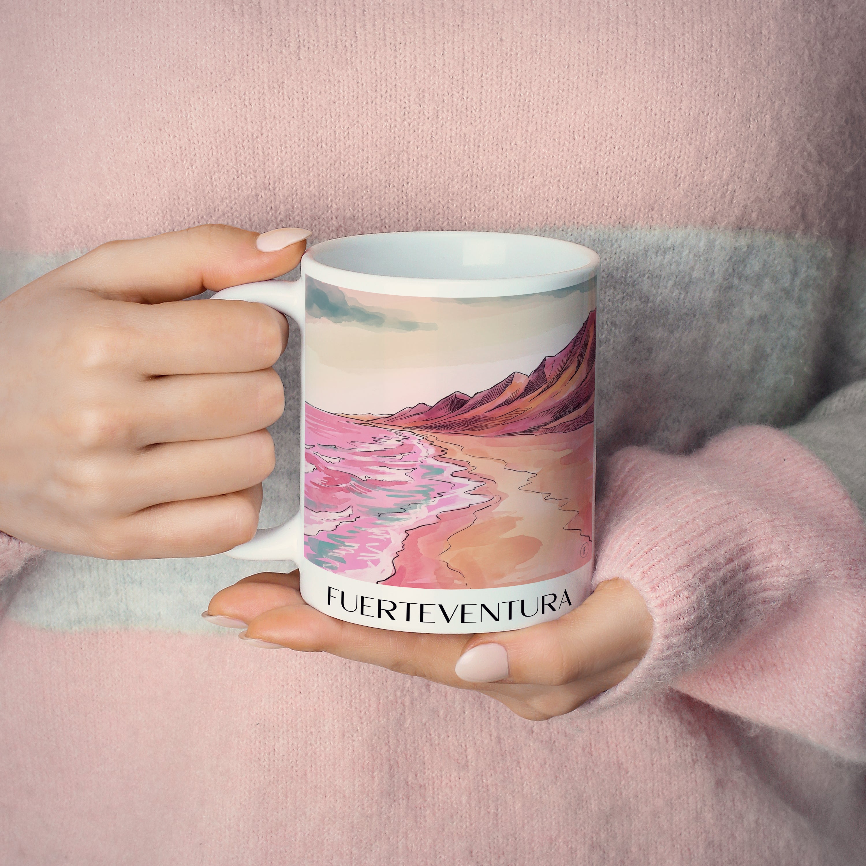 fuerteventura-spanien-spanien-kaffeebecher-aquarell-pink-rosa