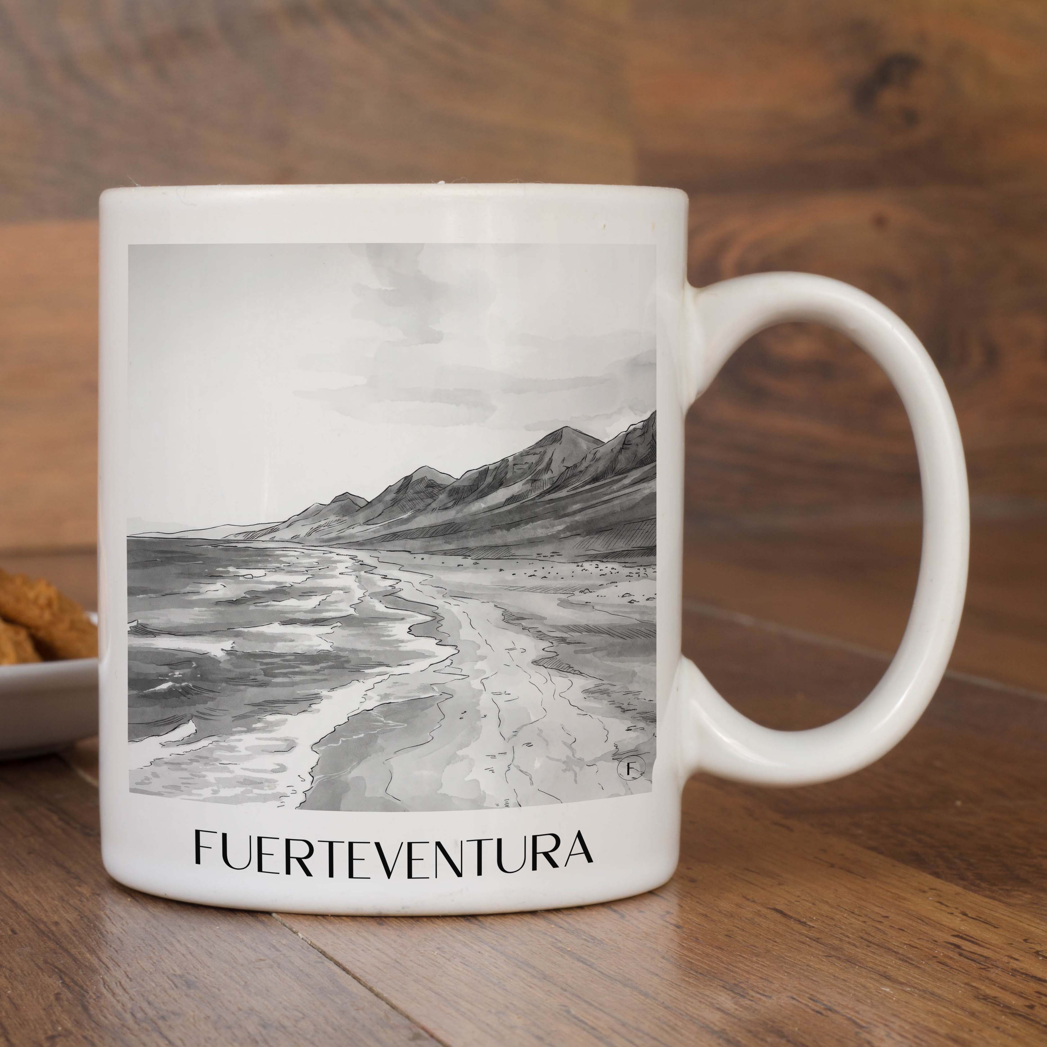 fuerteventura-spanien-spanien-kaffeebecher-aquarell-schwarz-weiss